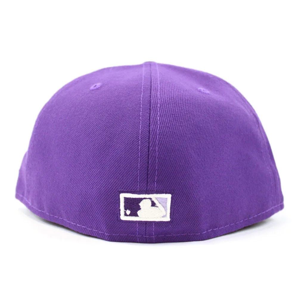 Palm Tree Los Angeles Dodgers 60th Anniversary New Era 59Fifty Fitted Hat (Purple Glow in the Dark Lavender Under Brim)