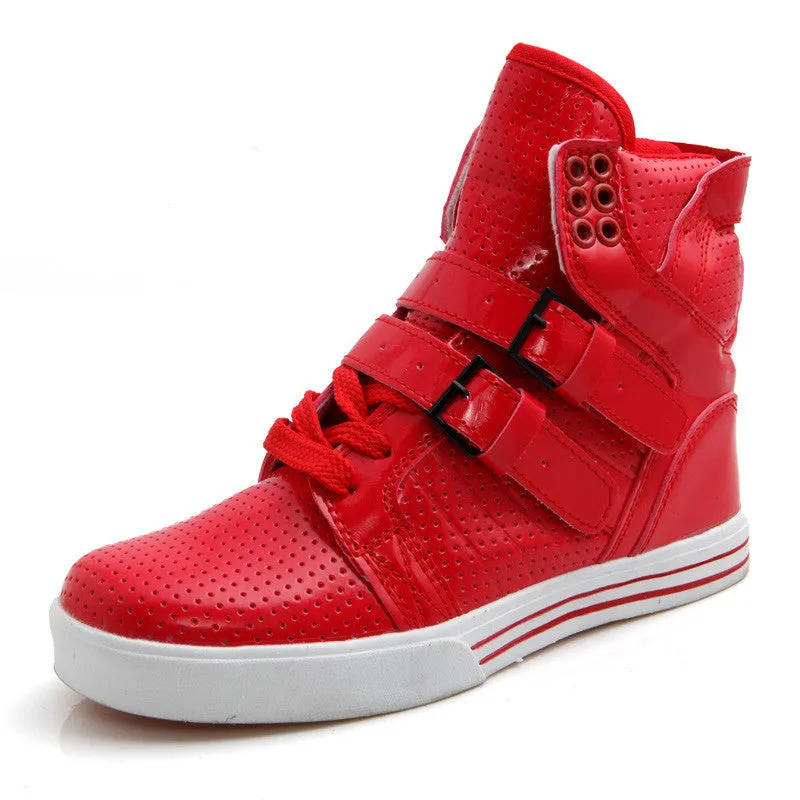 Patent PU Leather Men Fashion Shoes Spring Autumn Summer Ankle Boots Shoes Men High Top Men Boots Flats Shoes