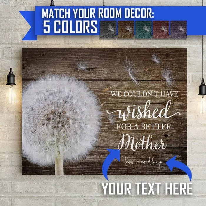 Personalized Canvas Dandelion Wall Decor for Mom, Grandma or Daughter