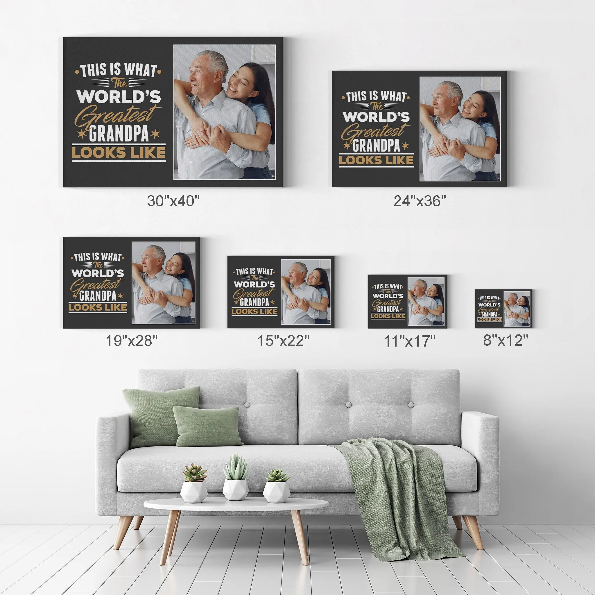 Personalized Father Gift Wall Art Custom Photo This is What the World's Greatest Grandpa Looks Like