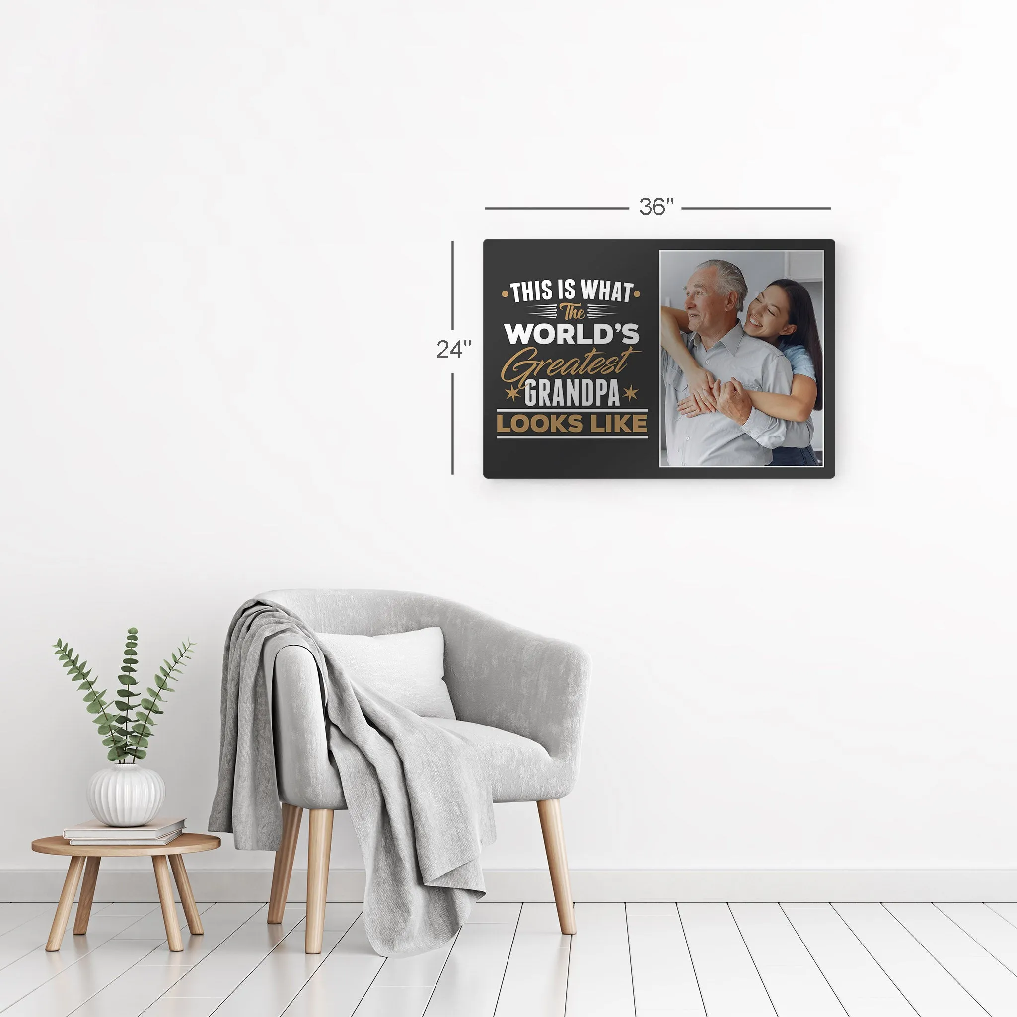 Personalized Father Gift Wall Art Custom Photo This is What the World's Greatest Grandpa Looks Like