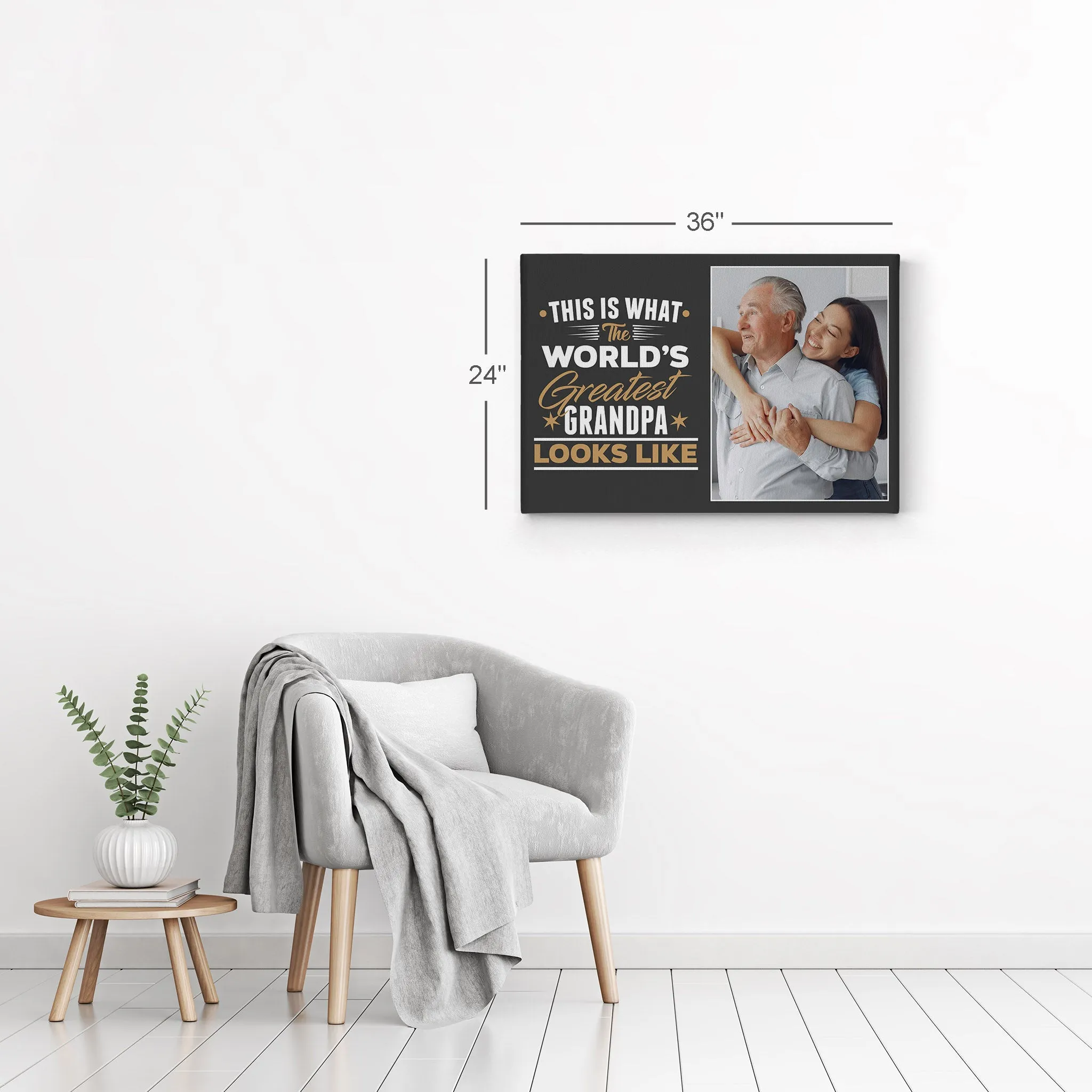 Personalized Father Gift Wall Art Custom Photo This is What the World's Greatest Grandpa Looks Like