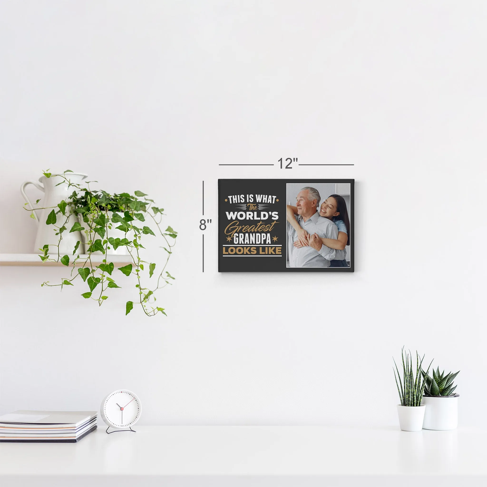 Personalized Father Gift Wall Art Custom Photo This is What the World's Greatest Grandpa Looks Like
