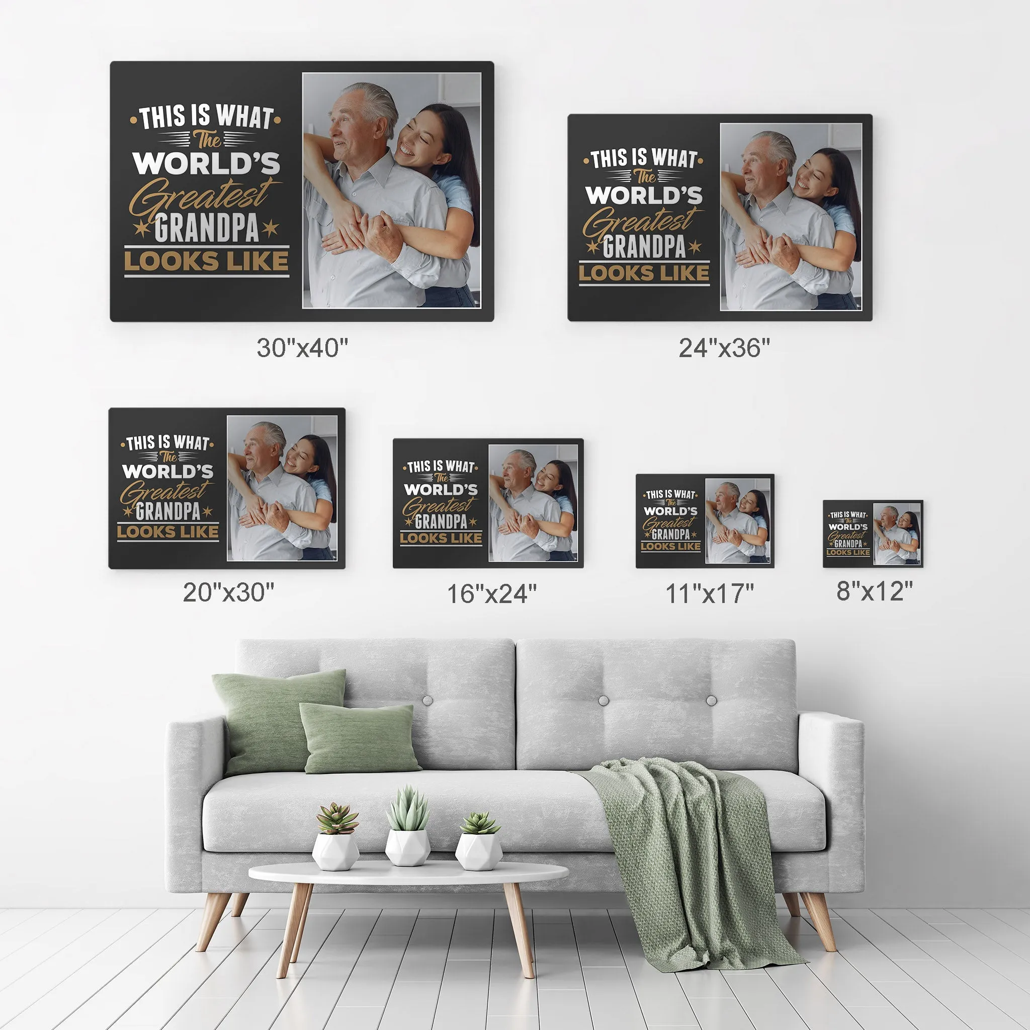 Personalized Father Gift Wall Art Custom Photo This is What the World's Greatest Grandpa Looks Like