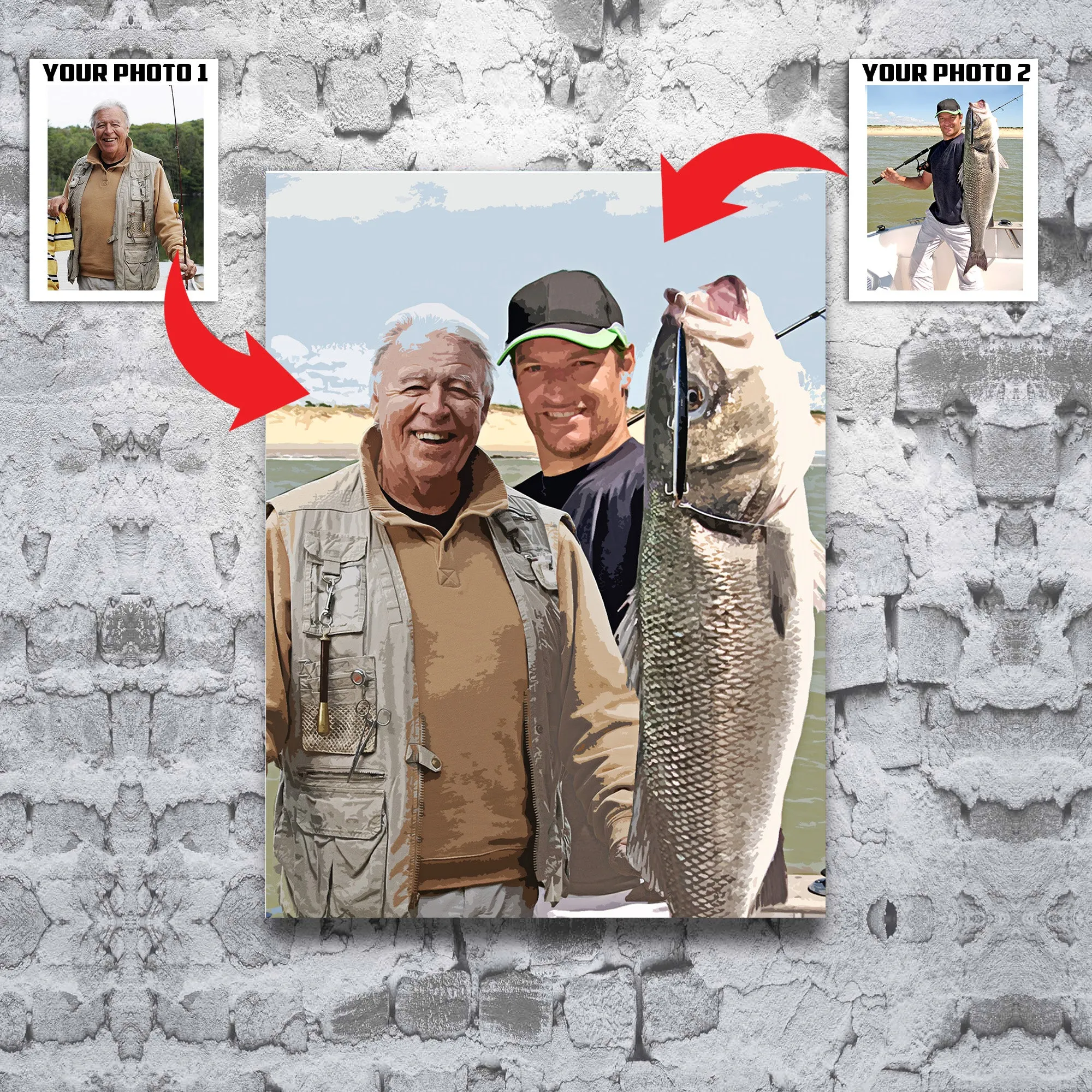 Personalized fishing canvas custom photo sharing your joy canvas