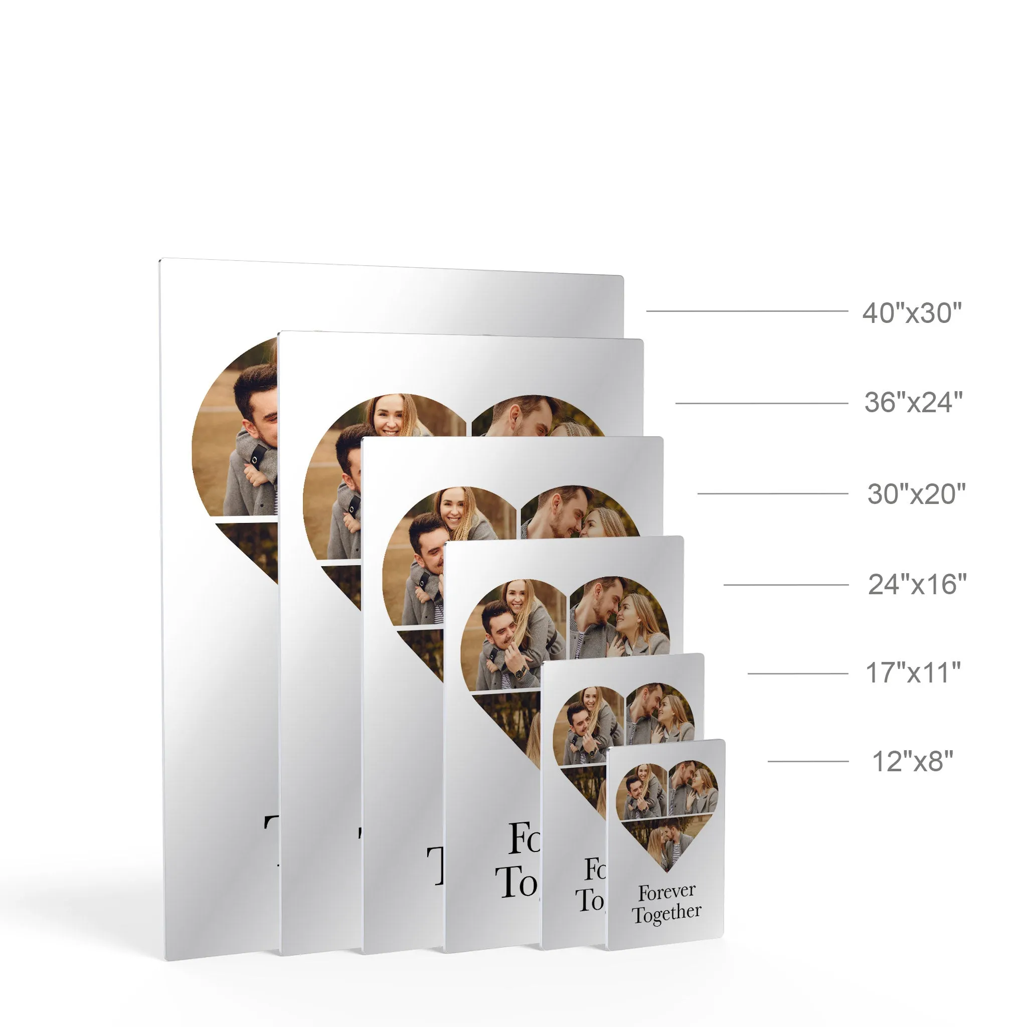 Personalized Gift Wall Art Custom Photo Collage Hearth Shape and Customized Text