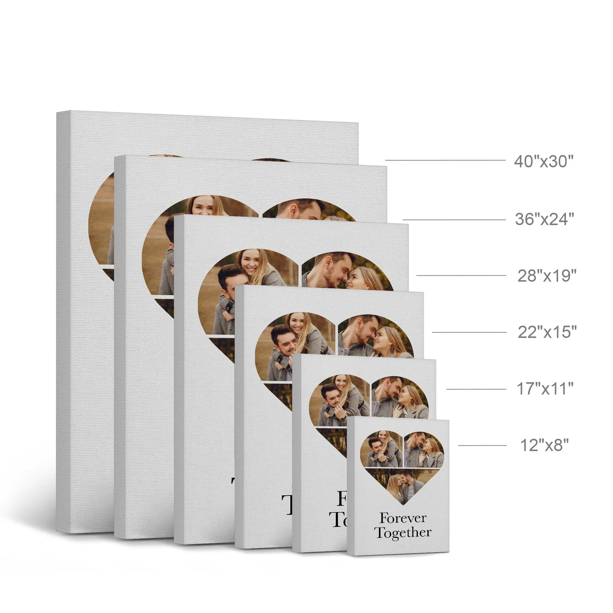 Personalized Gift Wall Art Custom Photo Collage Hearth Shape and Customized Text