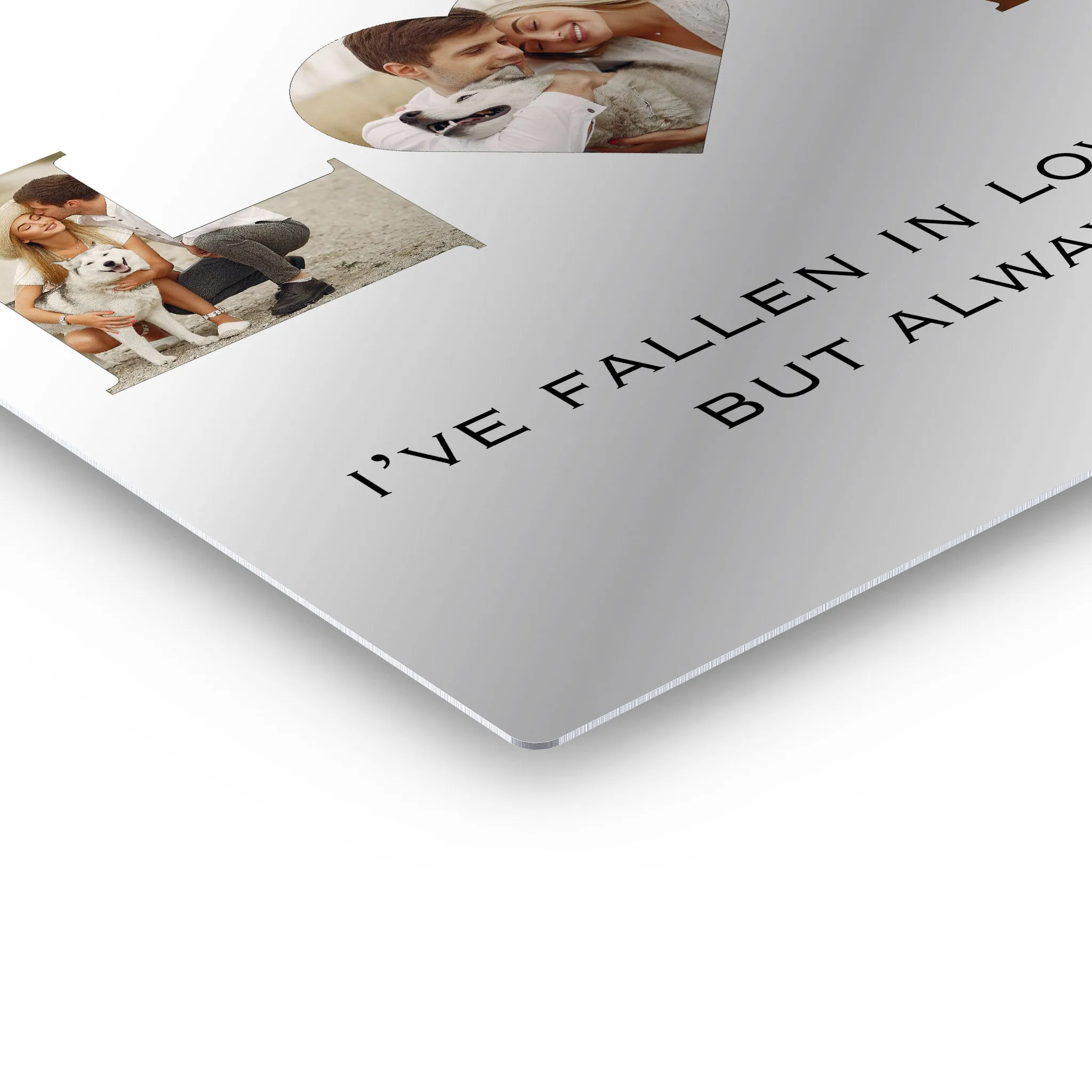 Personalized Gift Wall Art Custom Photo Collage Love Letter Shape with Custom Text