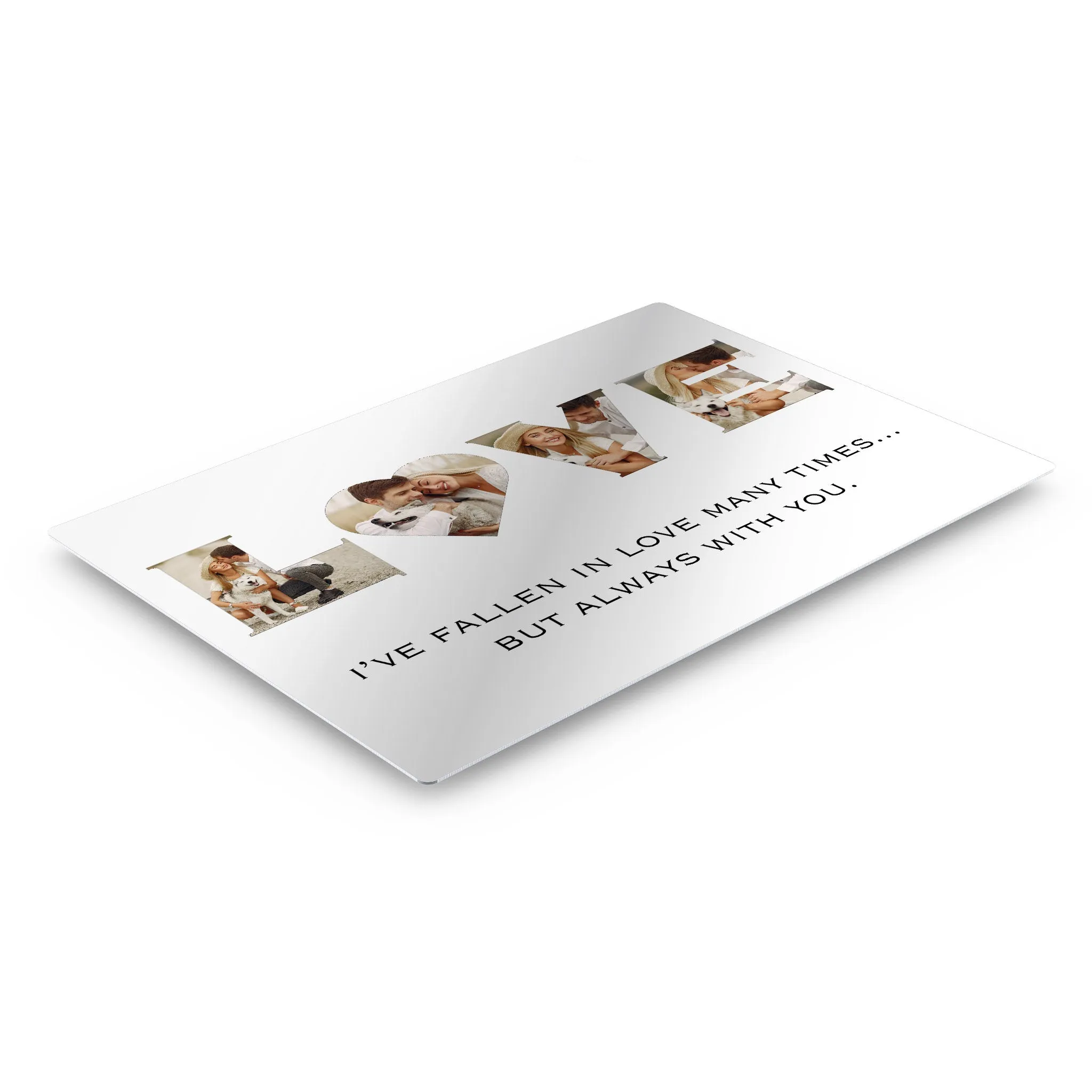 Personalized Gift Wall Art Custom Photo Collage Love Letter Shape with Custom Text