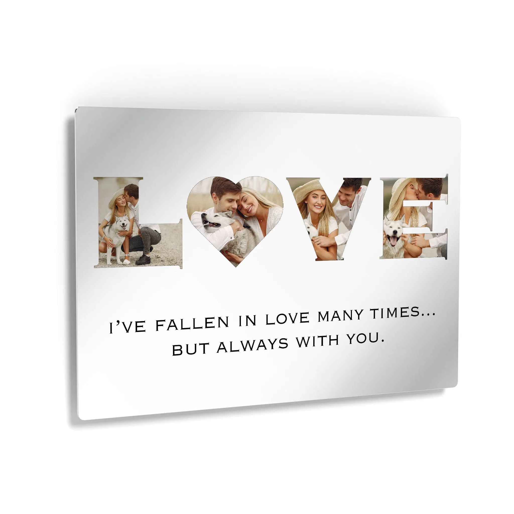 Personalized Gift Wall Art Custom Photo Collage Love Letter Shape with Custom Text