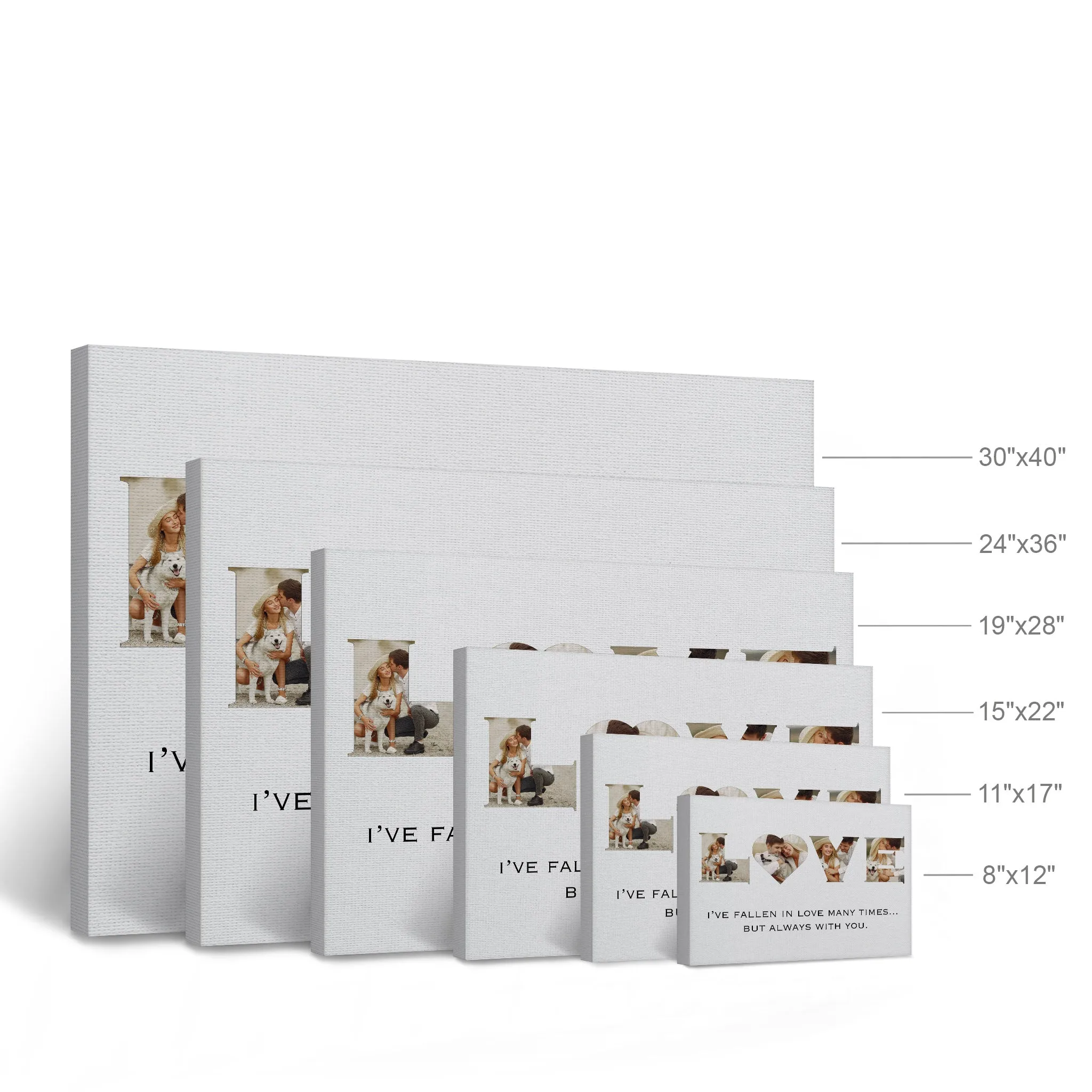 Personalized Gift Wall Art Custom Photo Collage Love Letter Shape with Custom Text