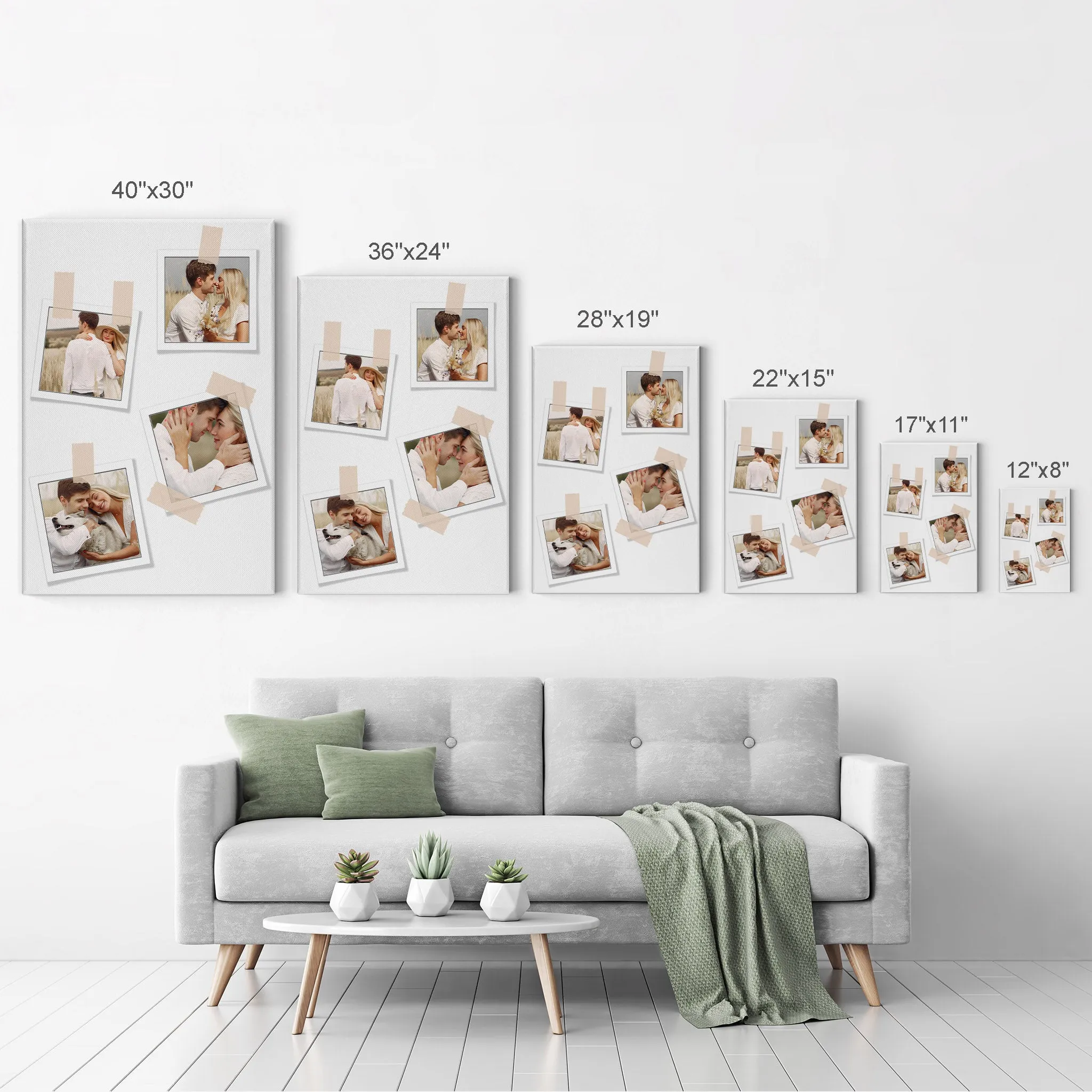 Personalized Gift Wall Art Custom Photo Collage with Polaroid Frames