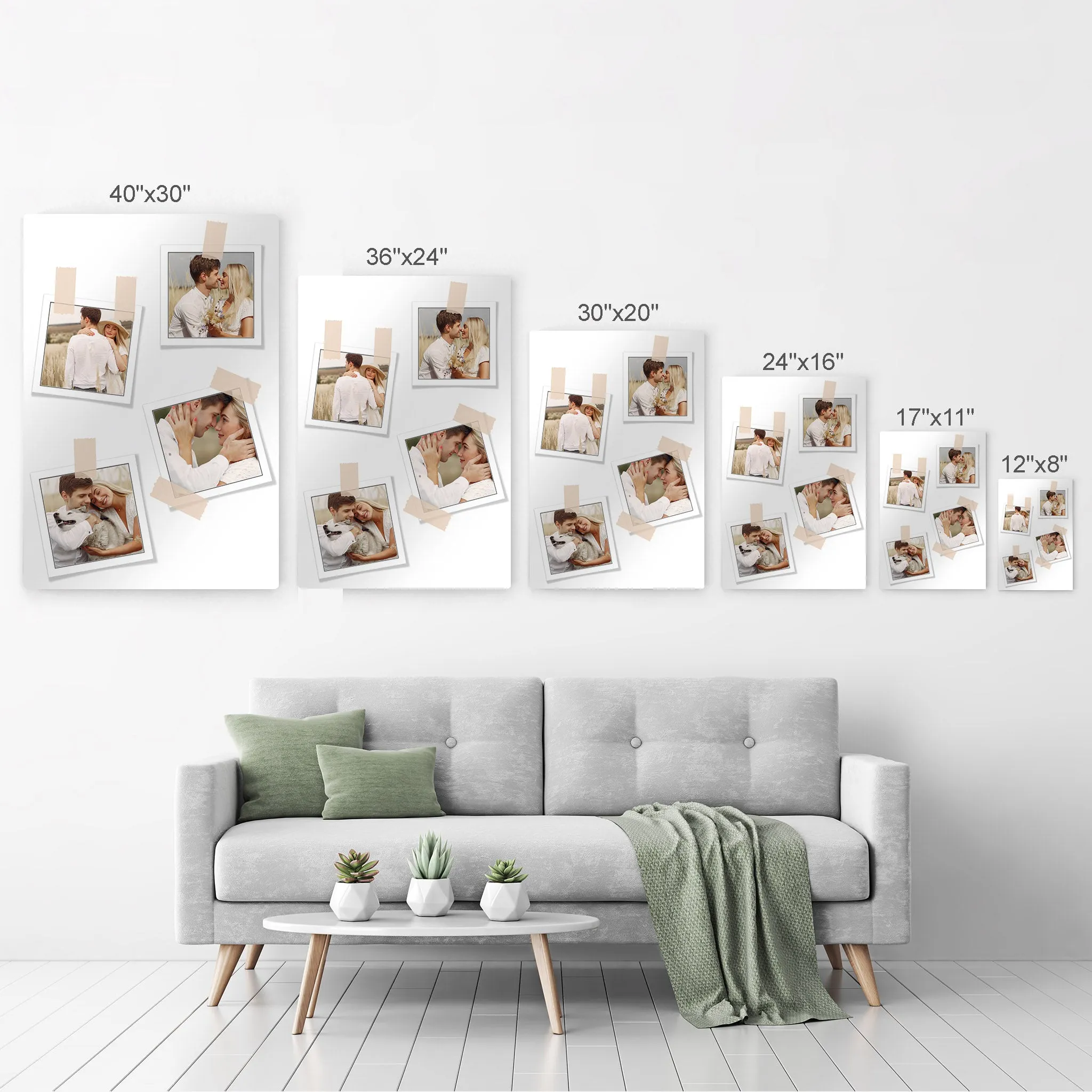 Personalized Gift Wall Art Custom Photo Collage with Polaroid Frames