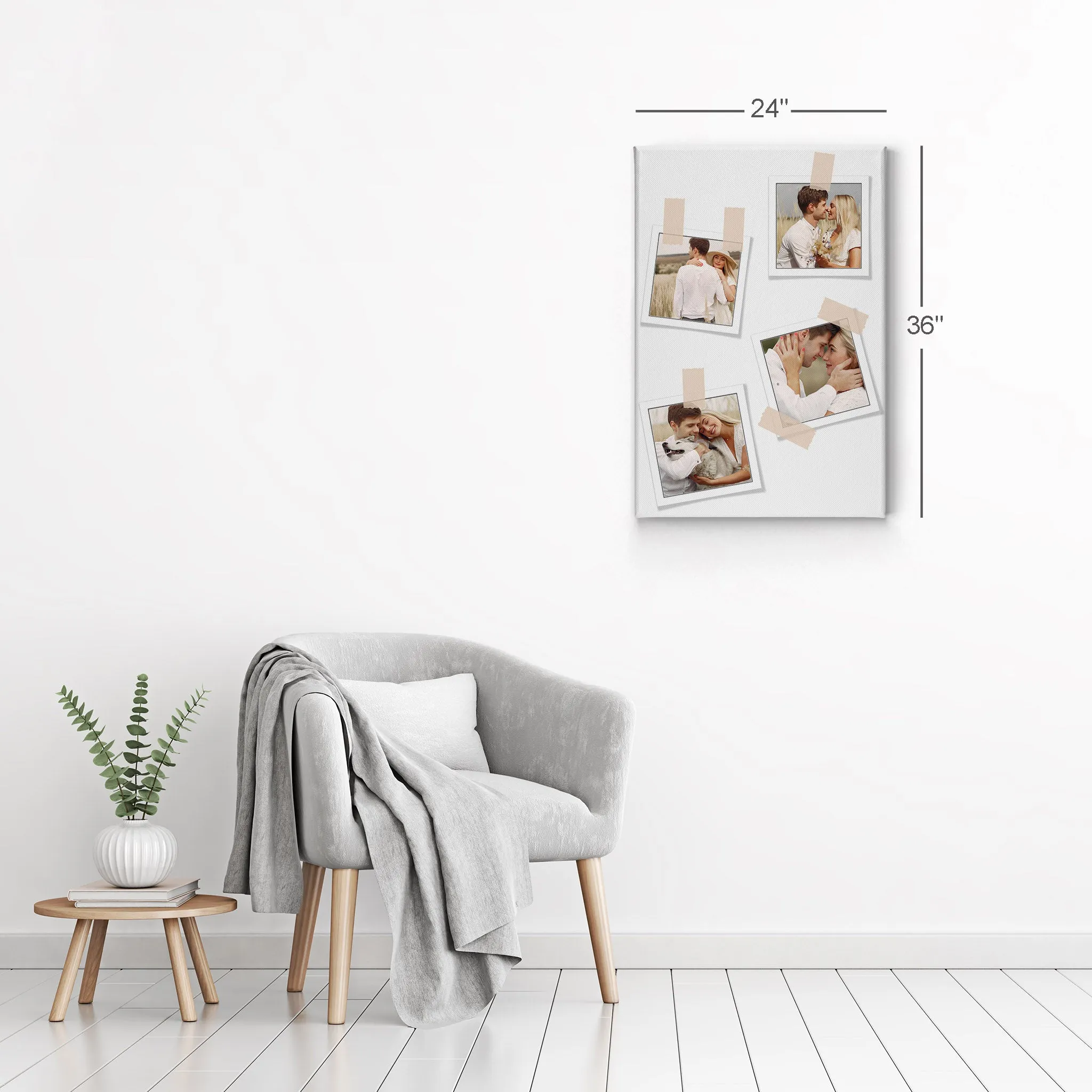 Personalized Gift Wall Art Custom Photo Collage with Polaroid Frames