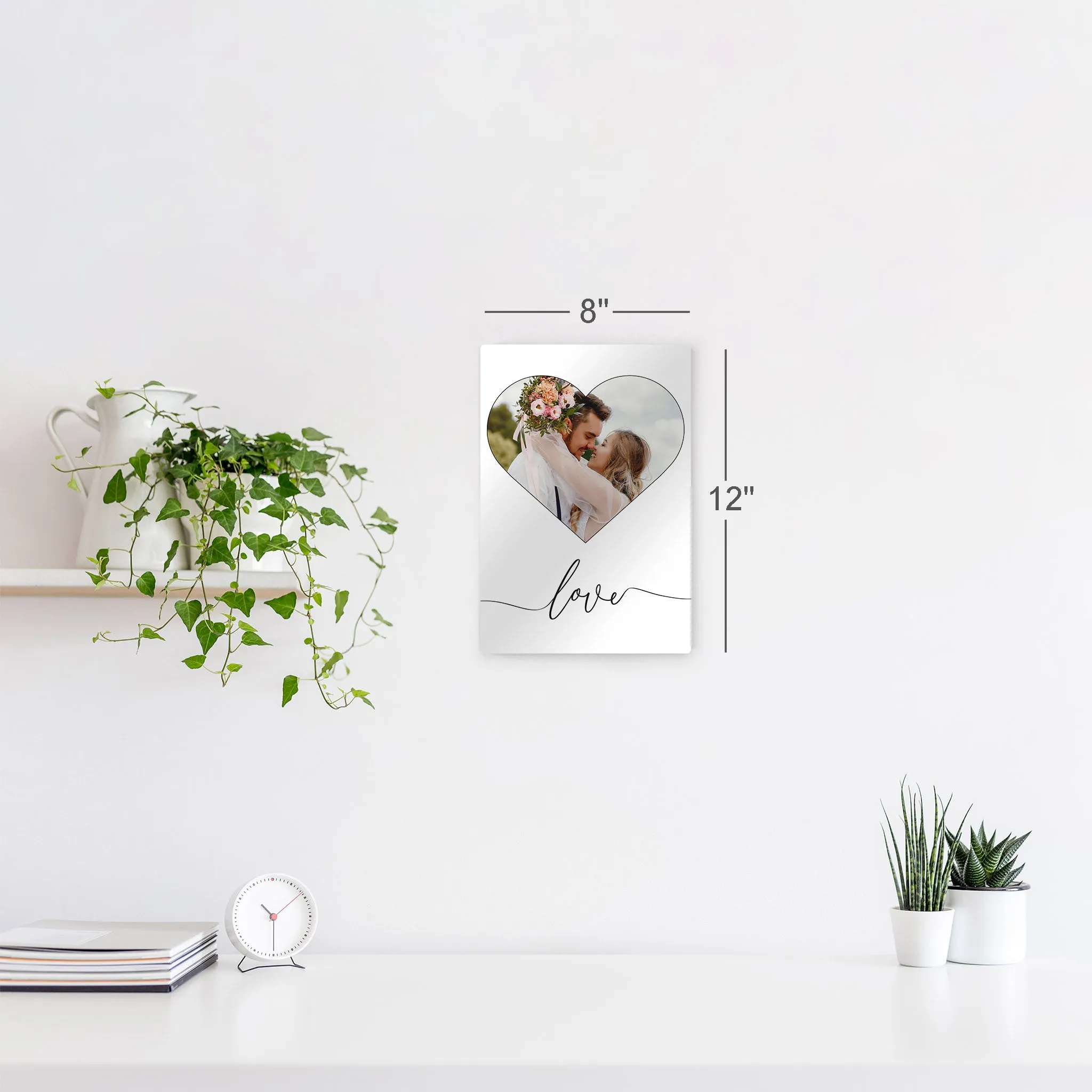 Personalized Gift Wall Art Custom Photo Hearth Shape with Love Text