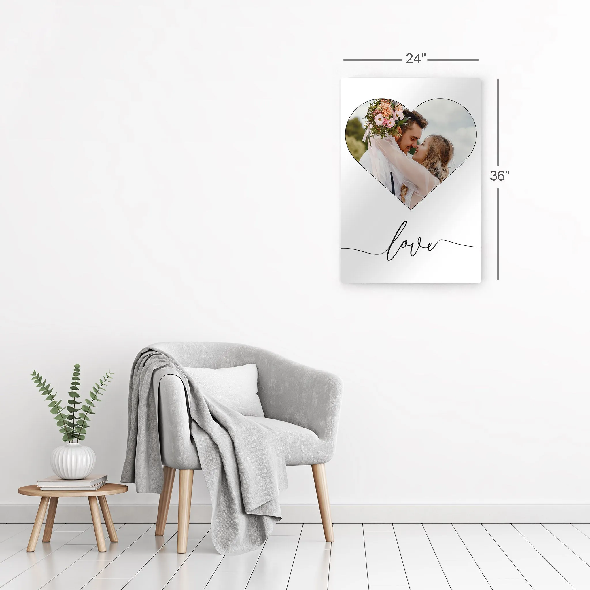 Personalized Gift Wall Art Custom Photo Hearth Shape with Love Text