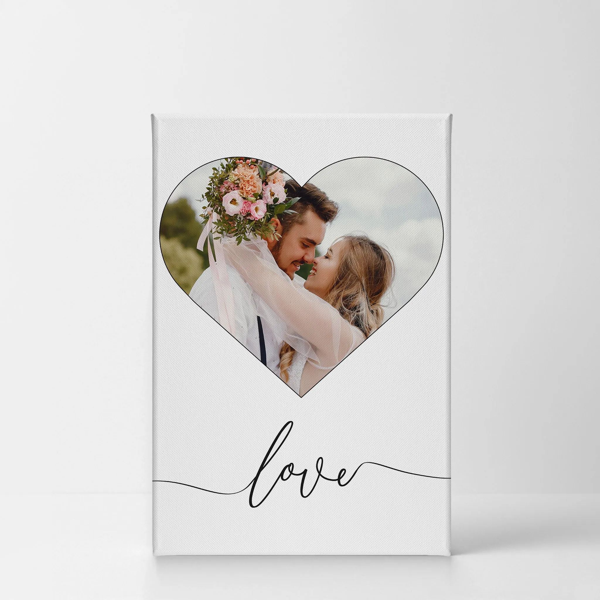 Personalized Gift Wall Art Custom Photo Hearth Shape with Love Text