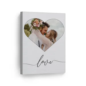Personalized Gift Wall Art Custom Photo Hearth Shape with Love Text