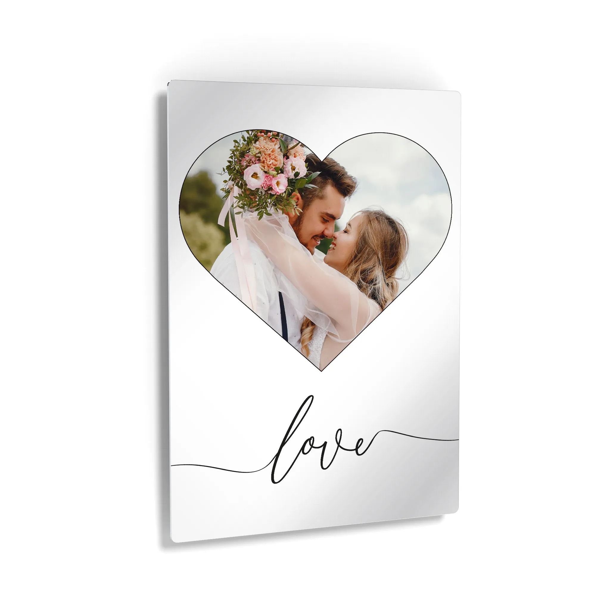 Personalized Gift Wall Art Custom Photo Hearth Shape with Love Text