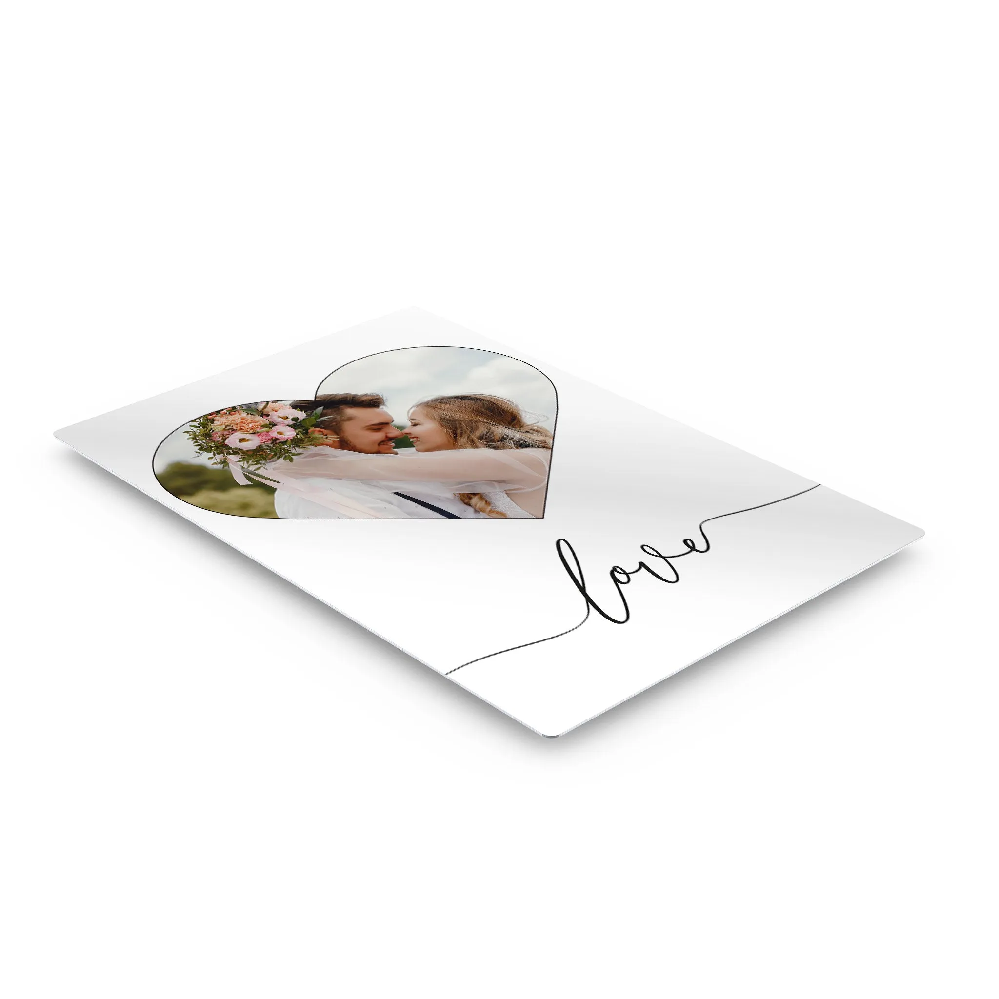 Personalized Gift Wall Art Custom Photo Hearth Shape with Love Text