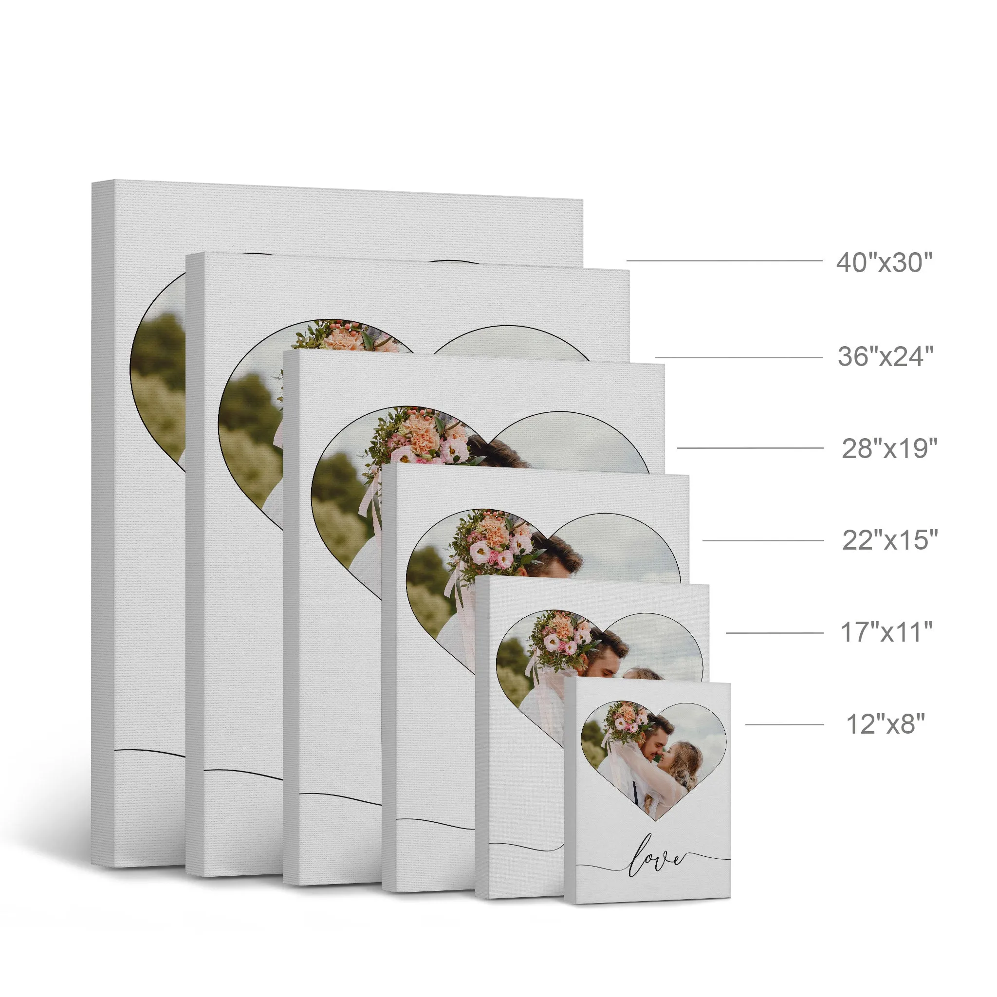 Personalized Gift Wall Art Custom Photo Hearth Shape with Love Text