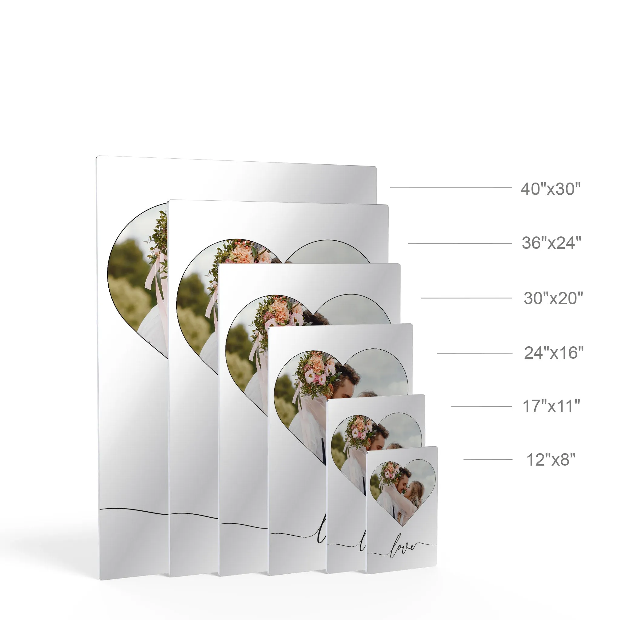 Personalized Gift Wall Art Custom Photo Hearth Shape with Love Text
