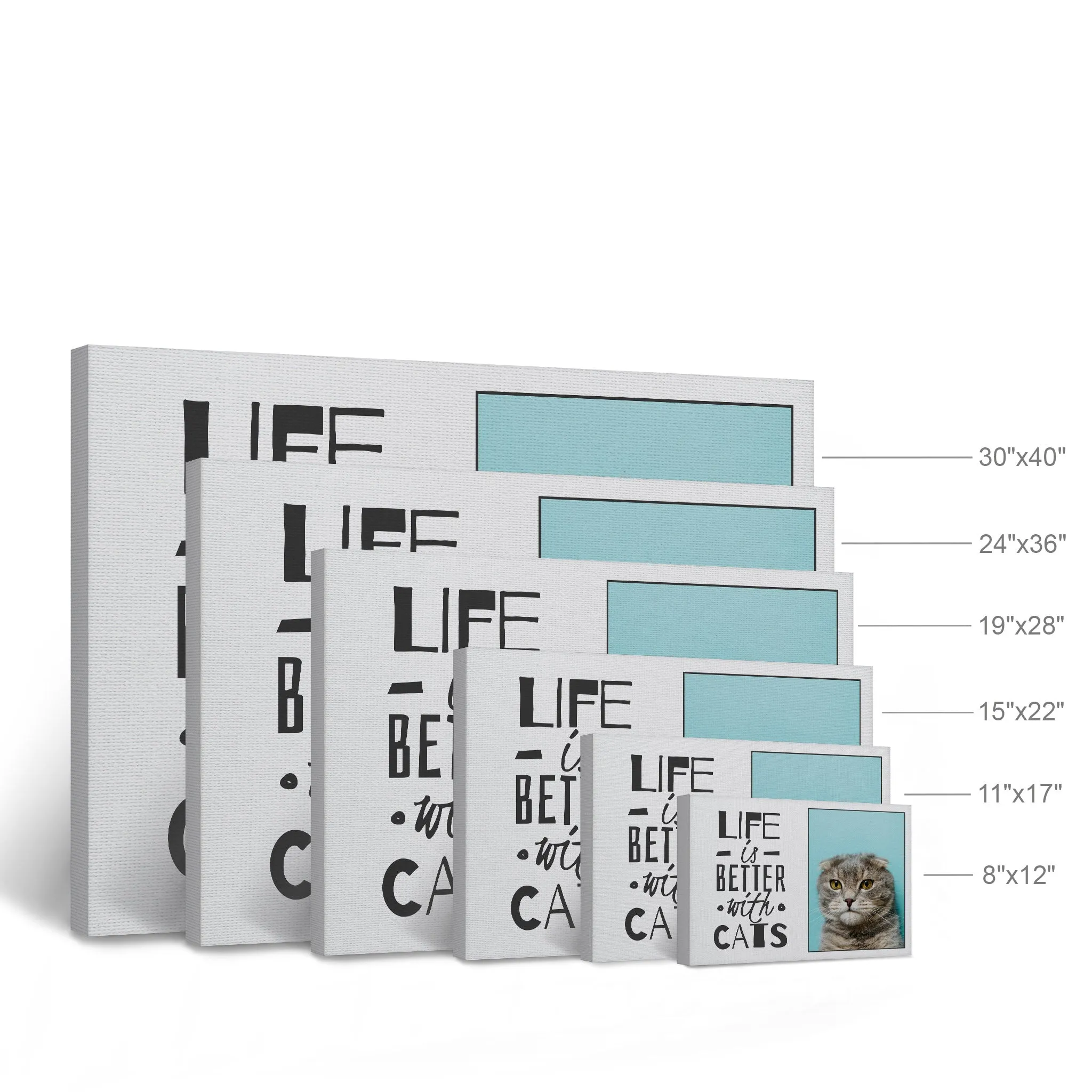 Personalized Gift Wall Art Custom Photo Pet - Life is Better with Cats