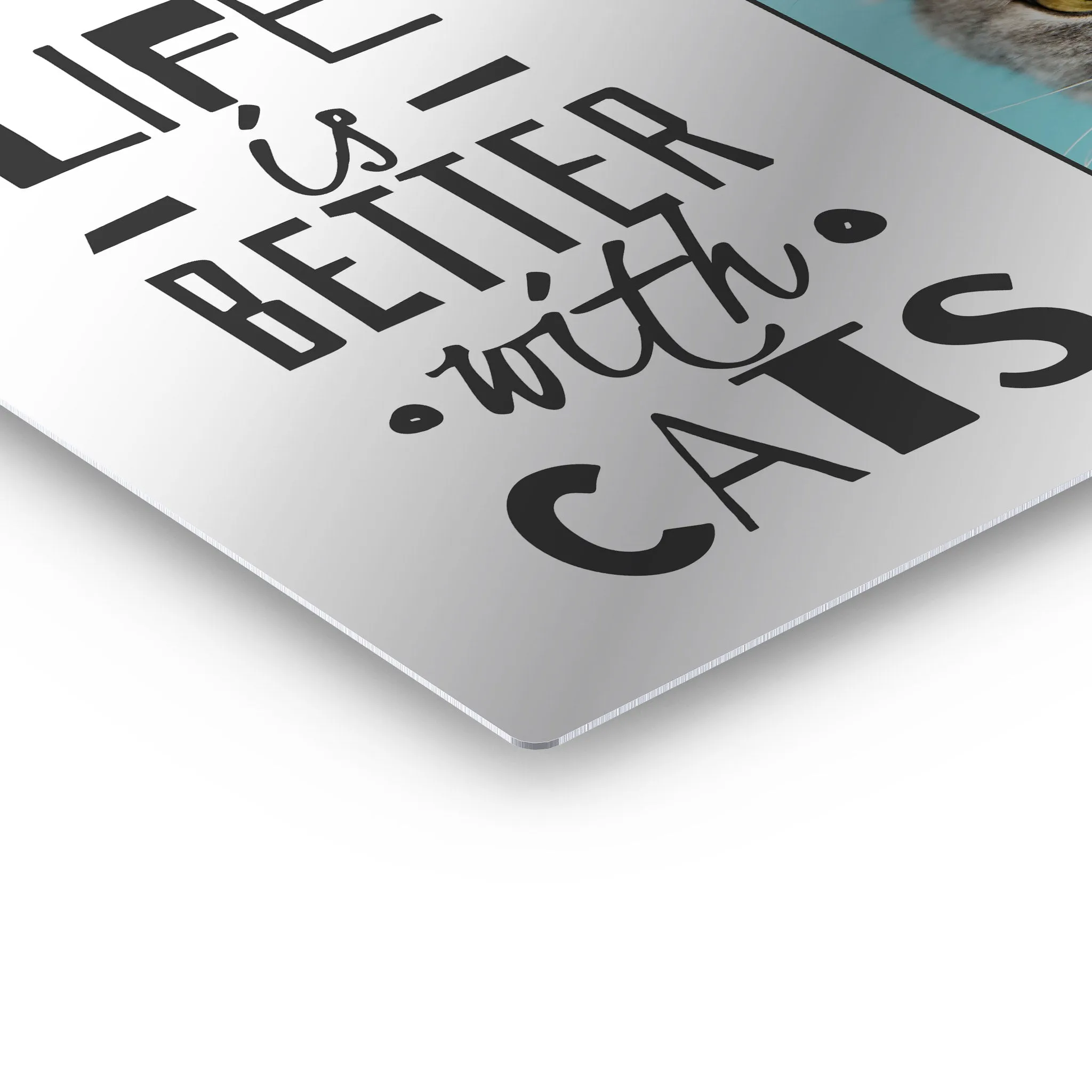Personalized Gift Wall Art Custom Photo Pet - Life is Better with Cats
