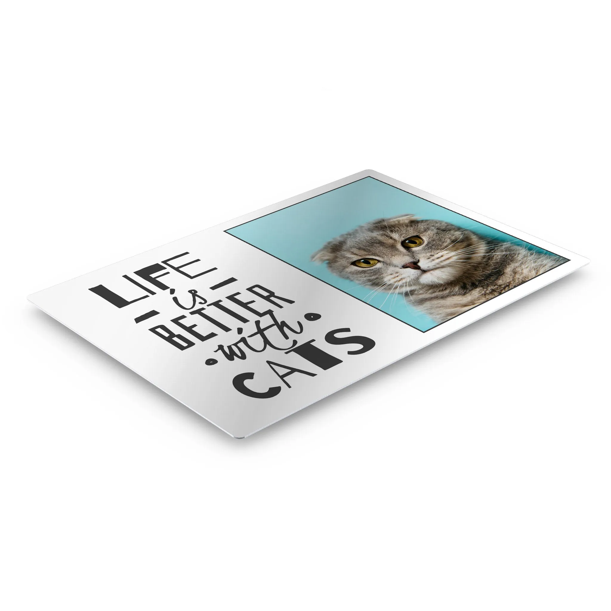 Personalized Gift Wall Art Custom Photo Pet - Life is Better with Cats