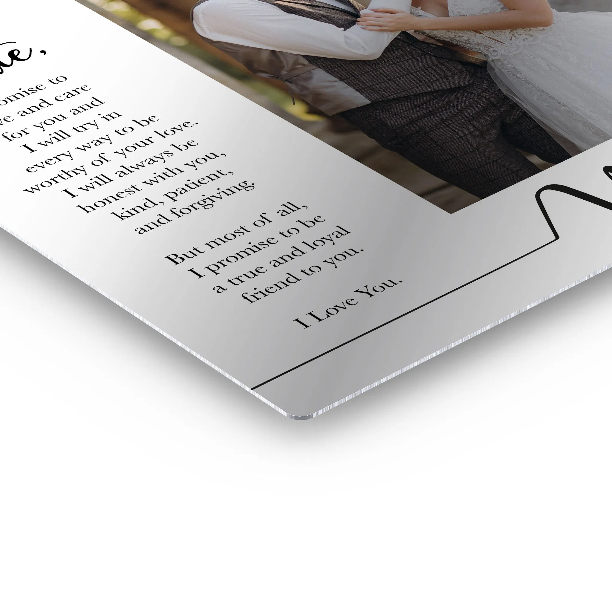 Personalized Gift Wall Art Custom Photo with Custom Wedding Vow and Names