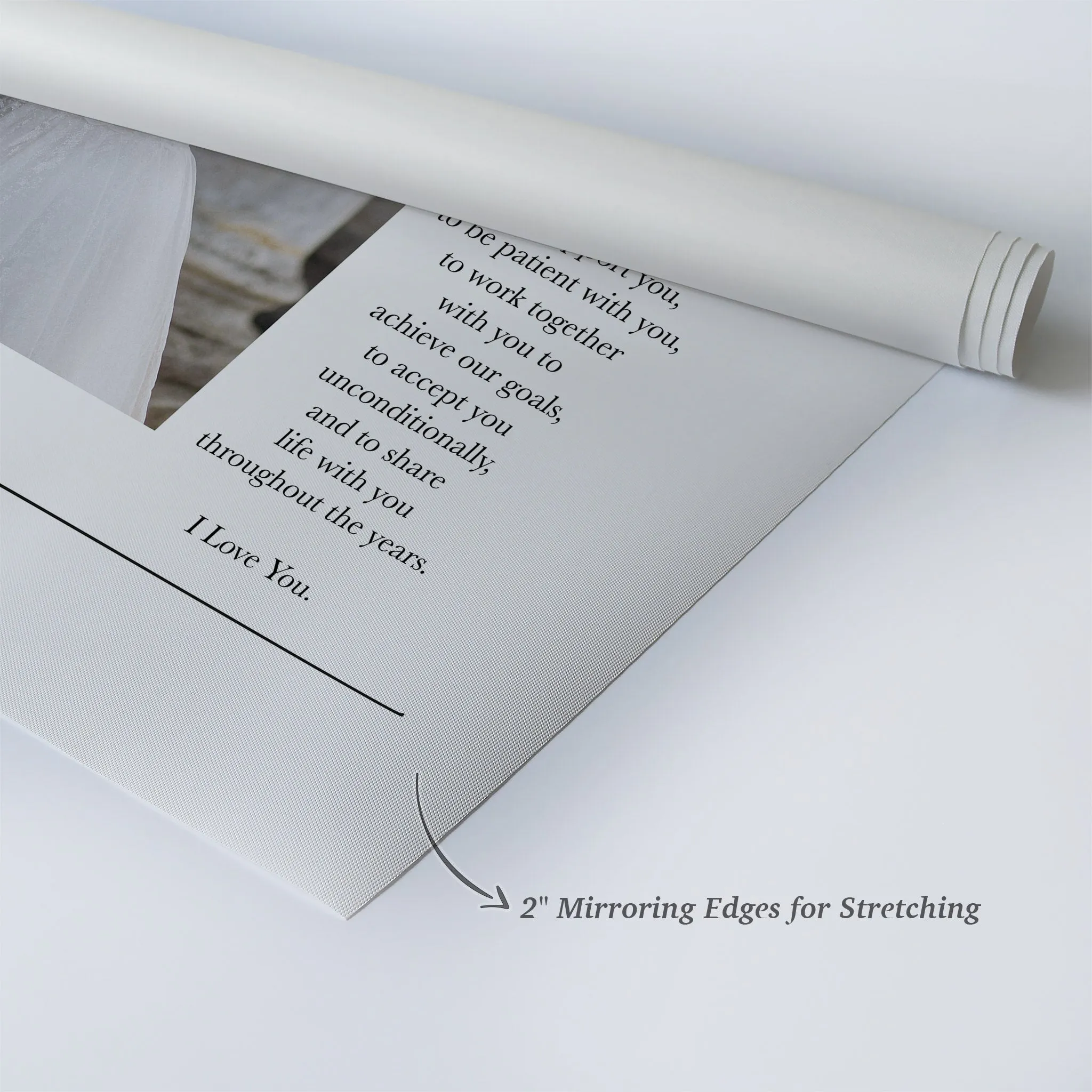 Personalized Gift Wall Art Custom Photo with Custom Wedding Vow and Names