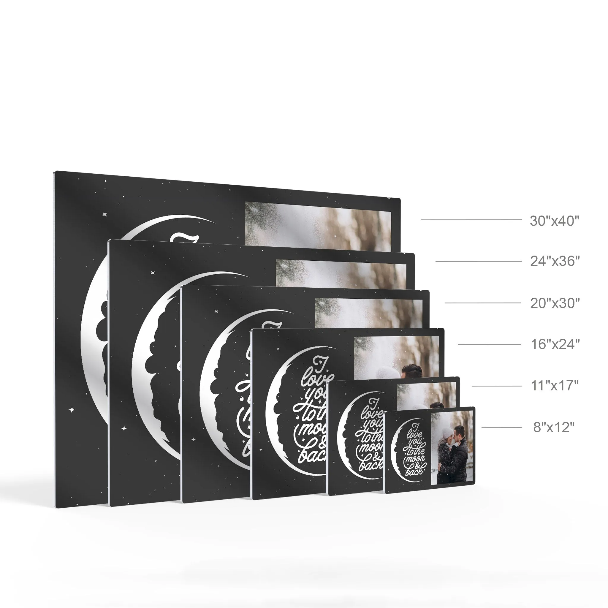 Personalized Gift Wall Art Custom Photo with I Love You to the Moon and Back Quote