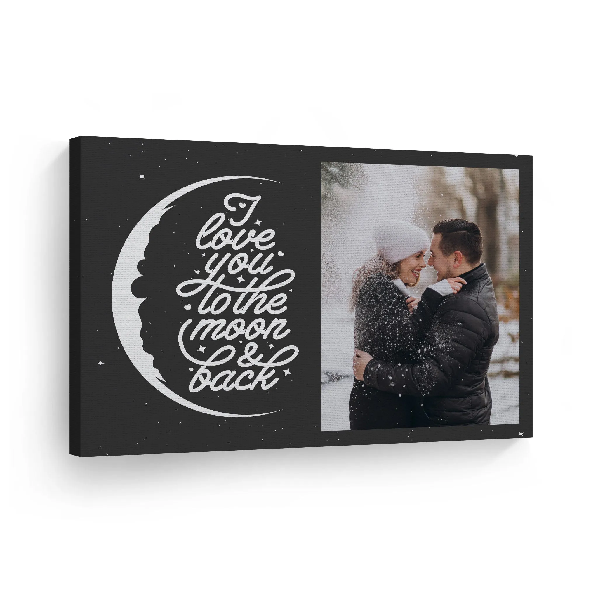 Personalized Gift Wall Art Custom Photo with I Love You to the Moon and Back Quote