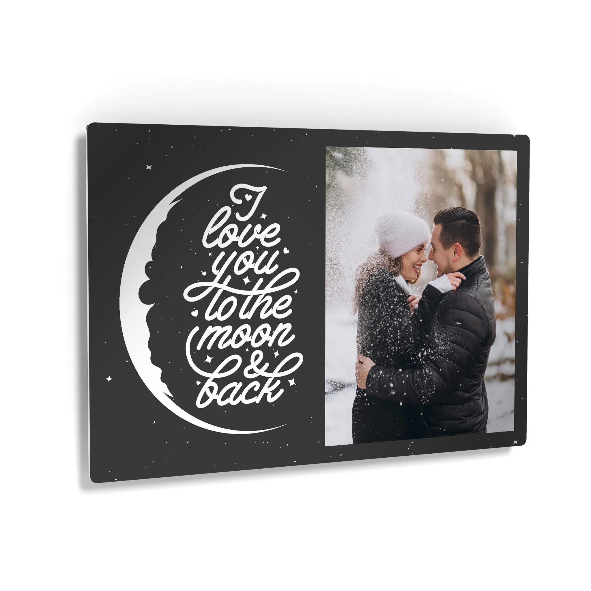 Personalized Gift Wall Art Custom Photo with I Love You to the Moon and Back Quote