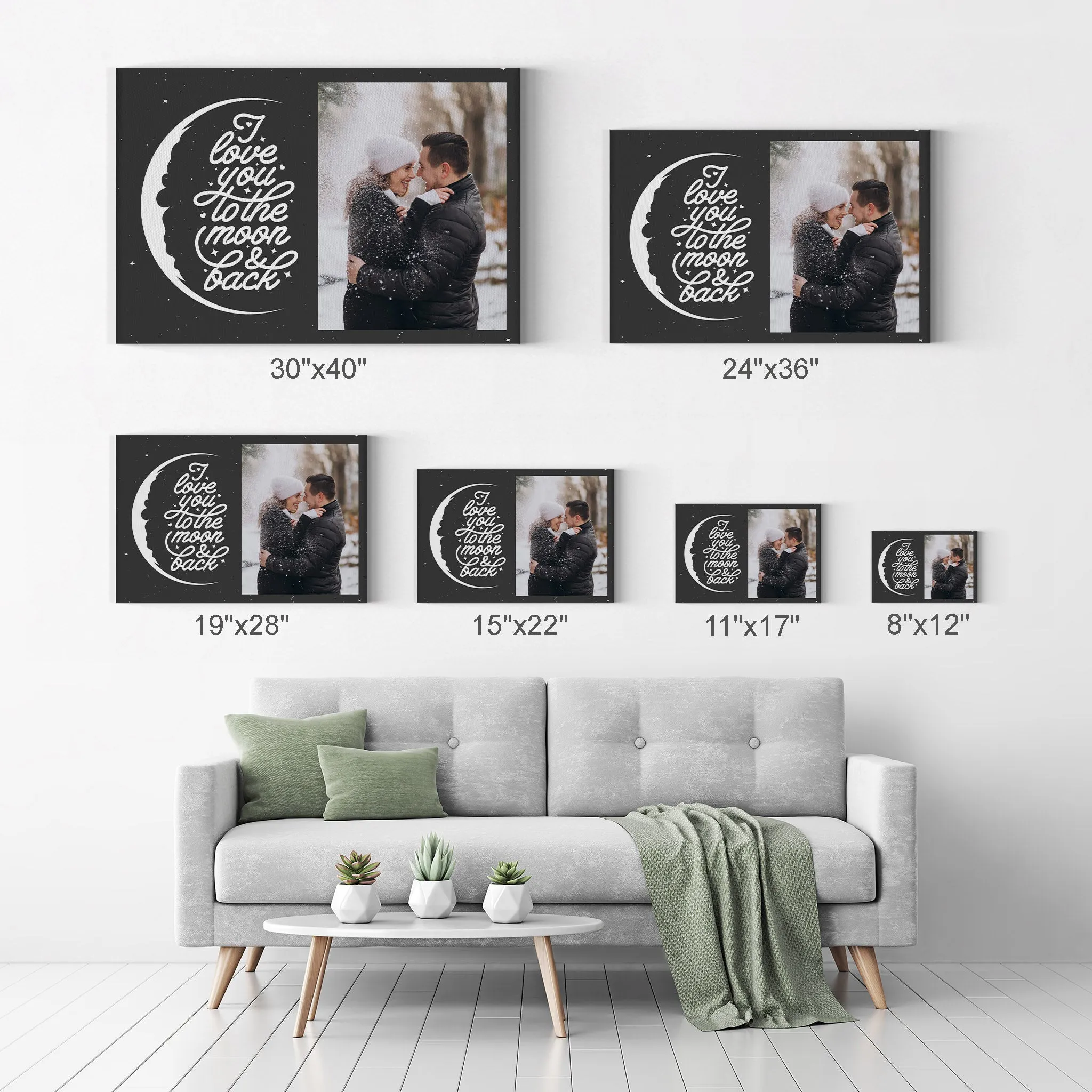 Personalized Gift Wall Art Custom Photo with I Love You to the Moon and Back Quote