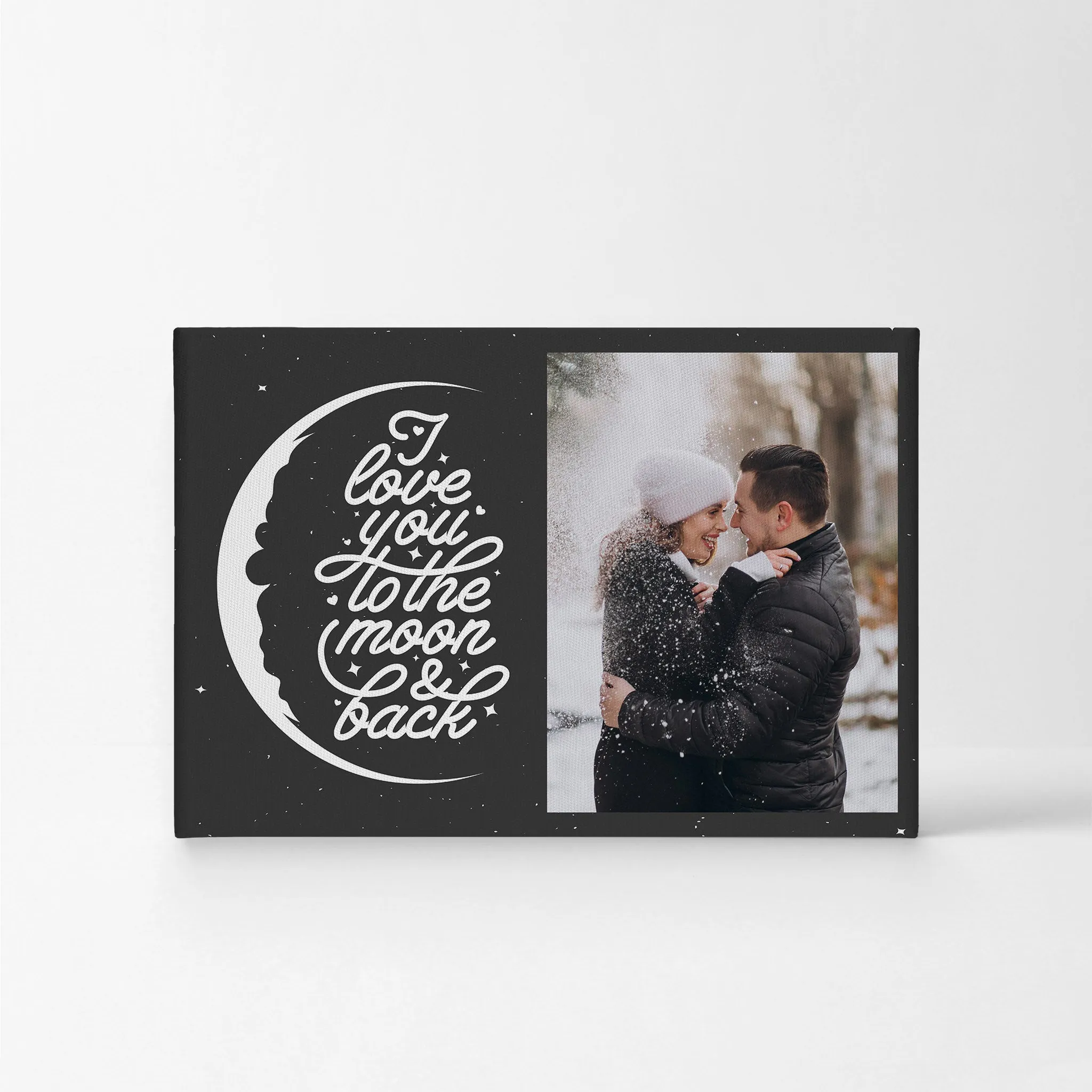Personalized Gift Wall Art Custom Photo with I Love You to the Moon and Back Quote
