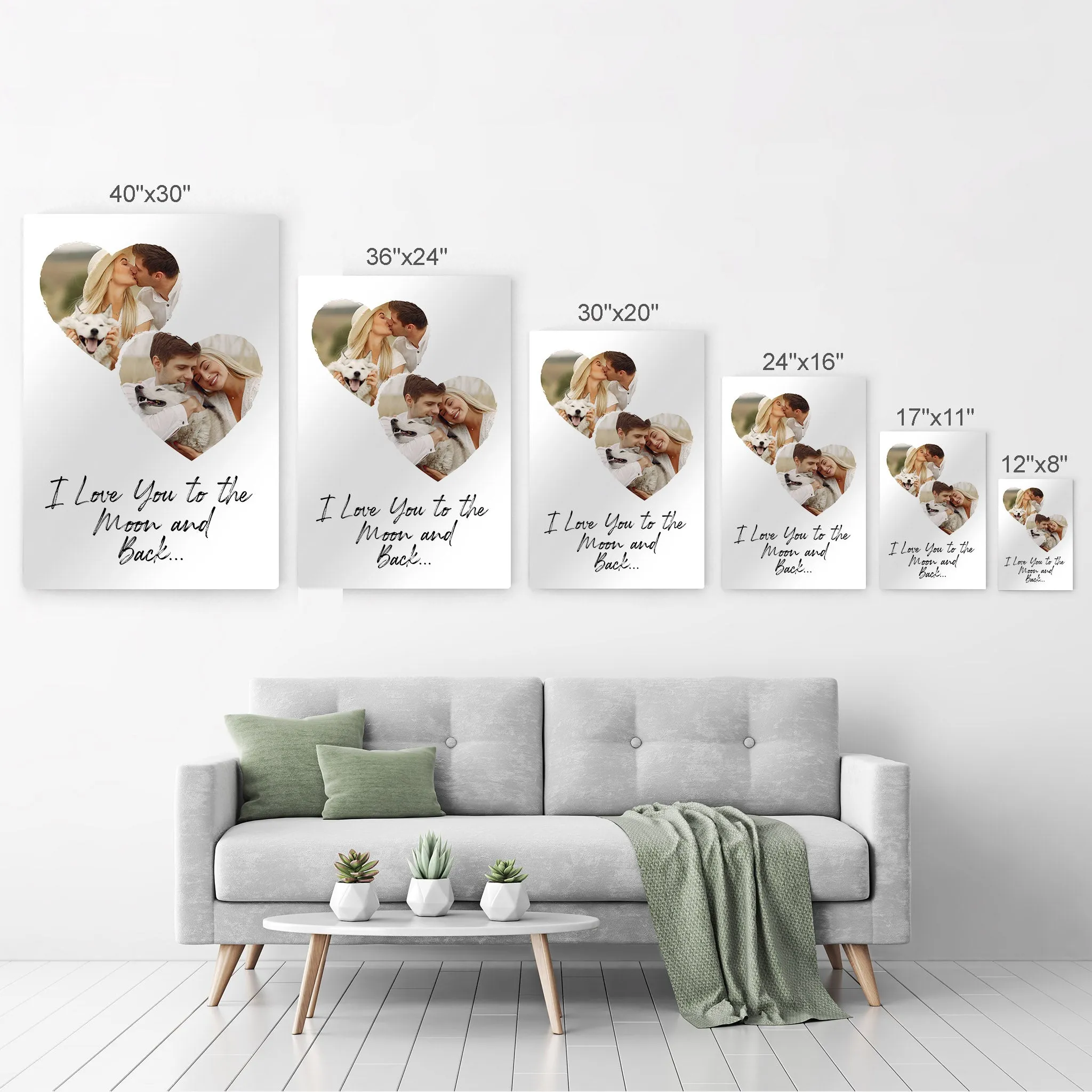 Personalized Gift Wall Art Heart Custom Photo Collage with Customized Text