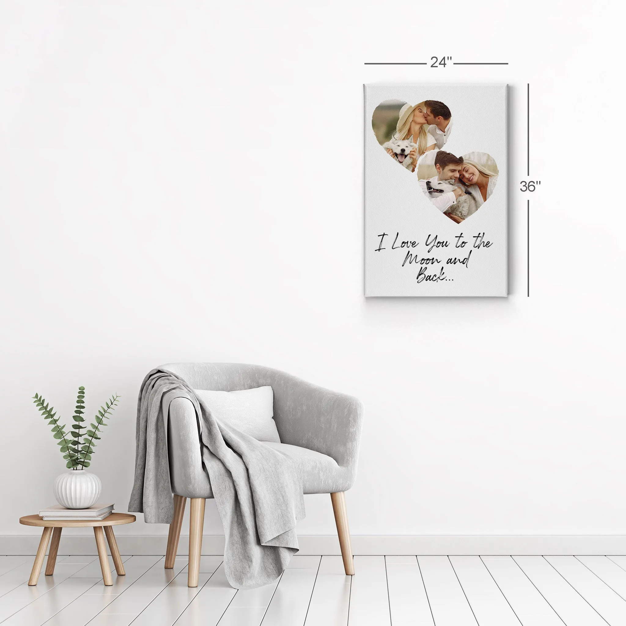 Personalized Gift Wall Art Heart Custom Photo Collage with Customized Text