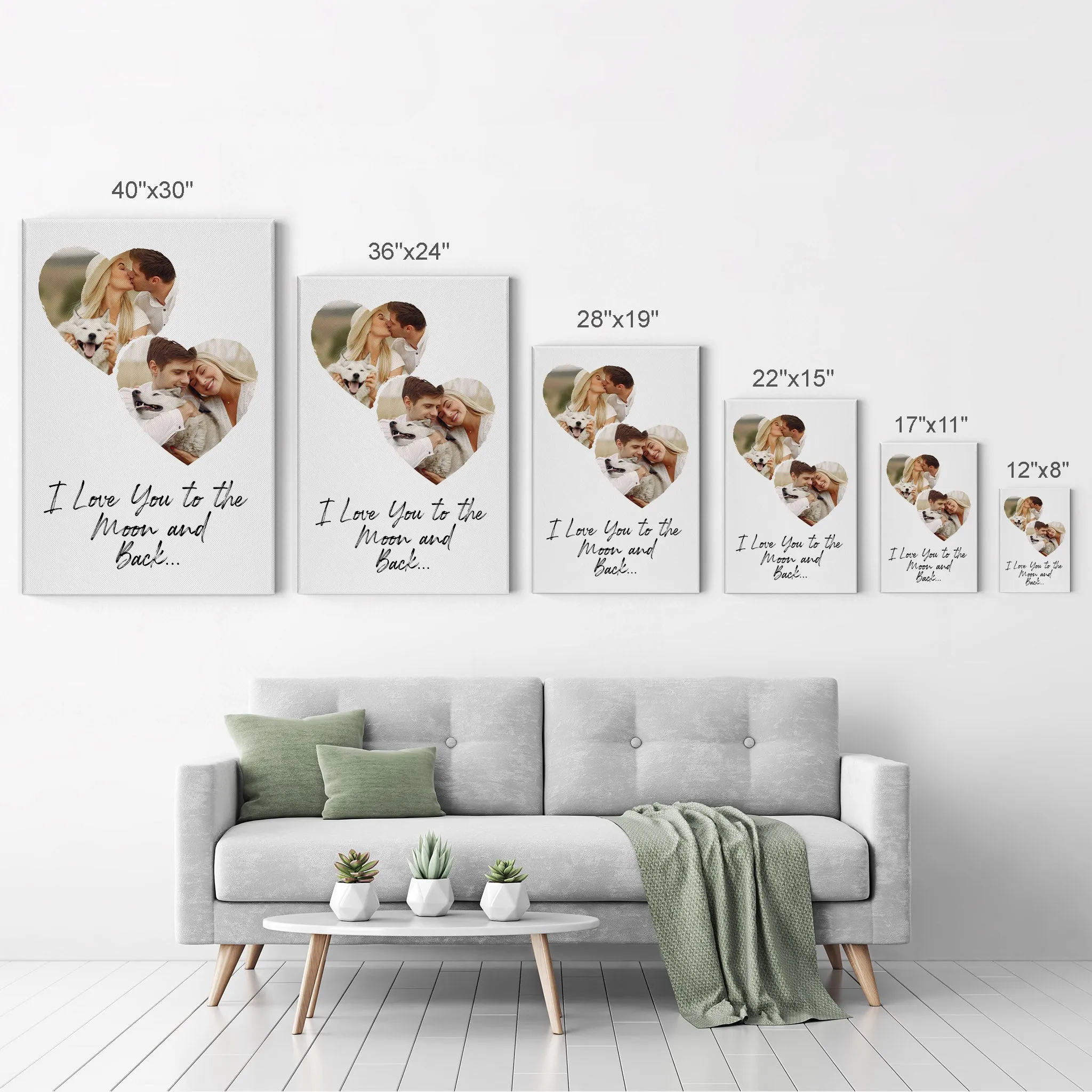 Personalized Gift Wall Art Heart Custom Photo Collage with Customized Text