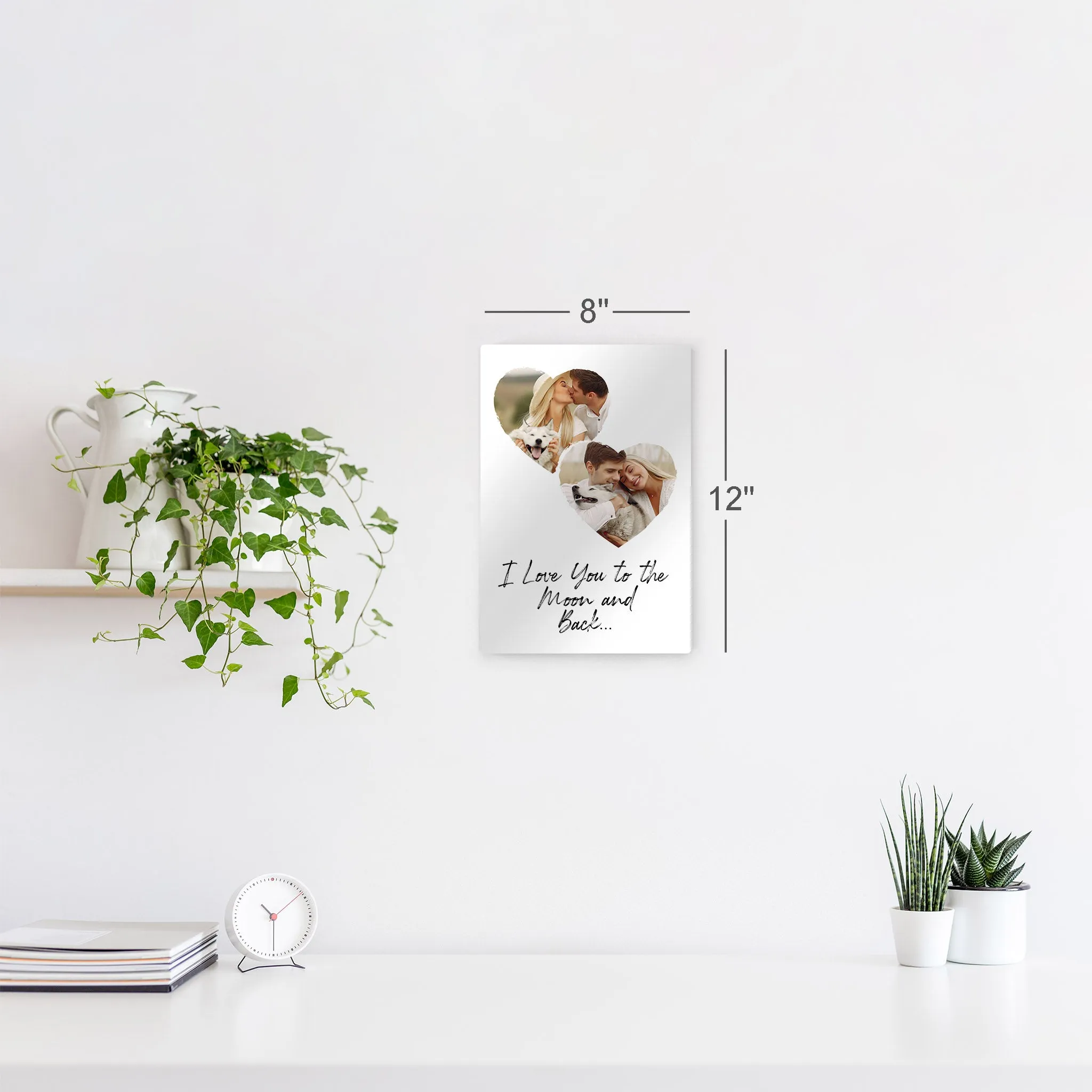Personalized Gift Wall Art Heart Custom Photo Collage with Customized Text