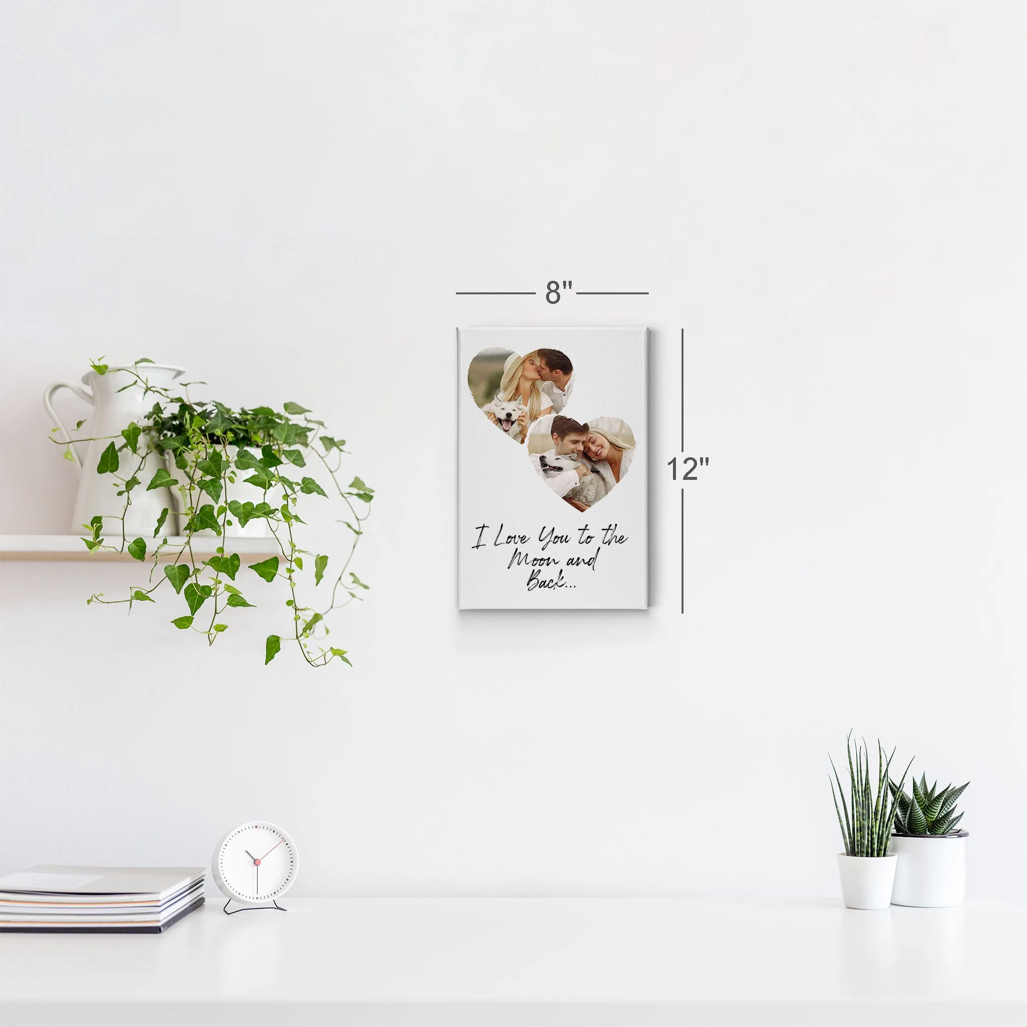 Personalized Gift Wall Art Heart Custom Photo Collage with Customized Text