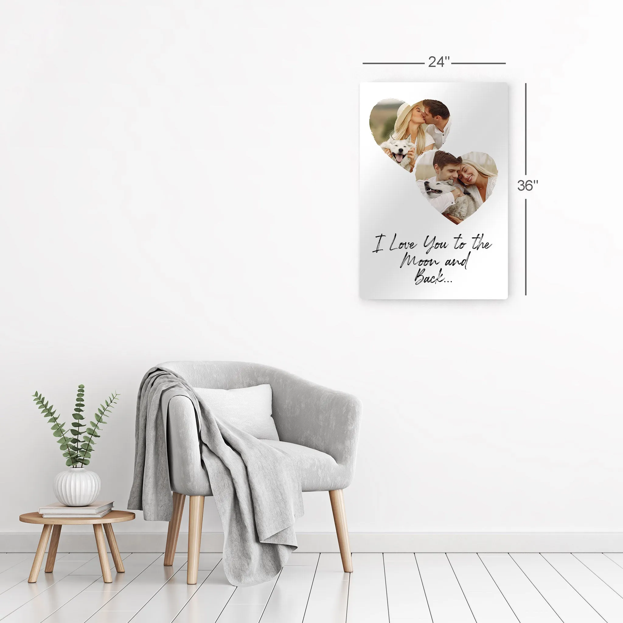 Personalized Gift Wall Art Heart Custom Photo Collage with Customized Text