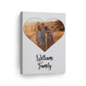 Personalized Gift Wall Art Heart Custom Photo Collage with Family Name