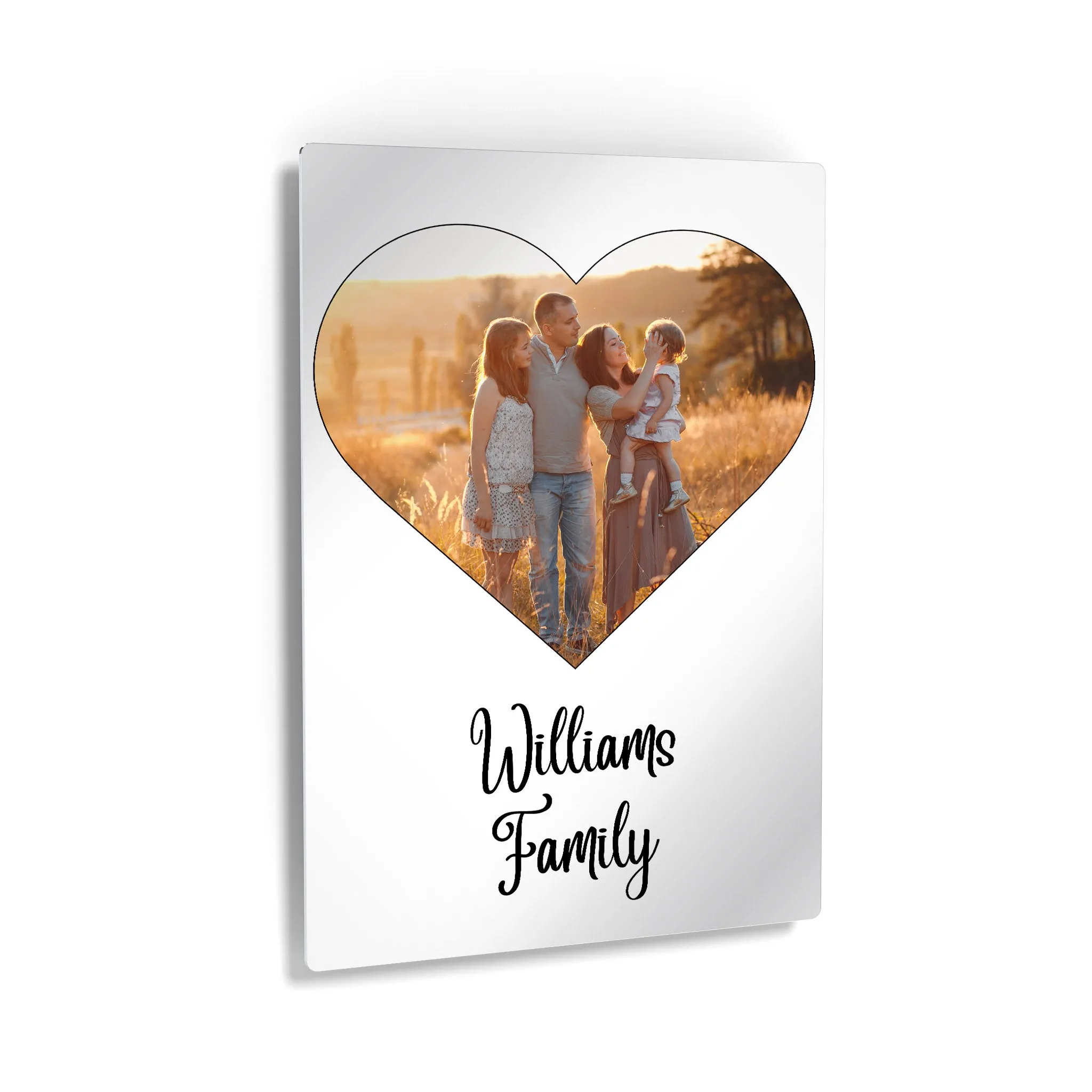 Personalized Gift Wall Art Heart Custom Photo Collage with Family Name