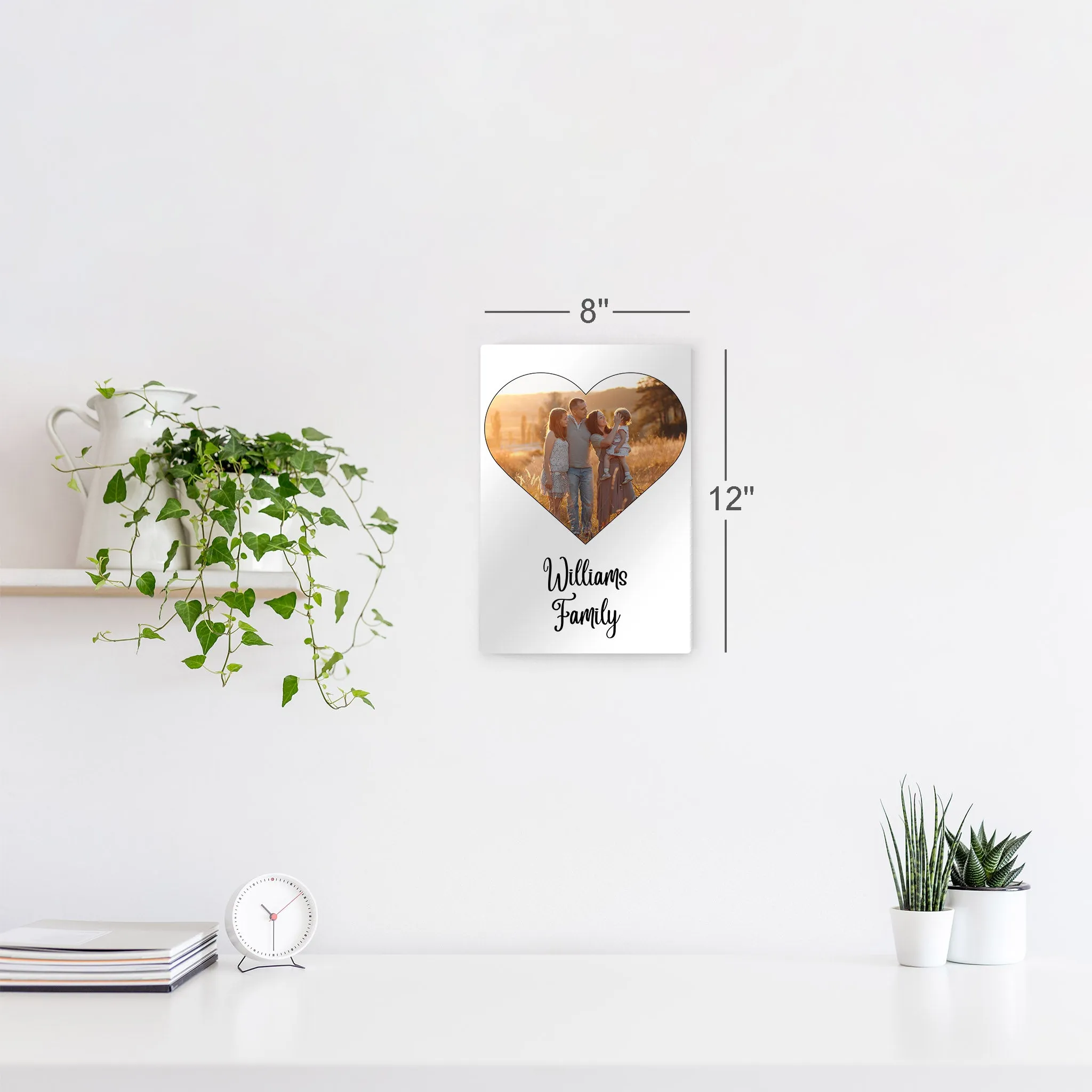 Personalized Gift Wall Art Heart Custom Photo Collage with Family Name