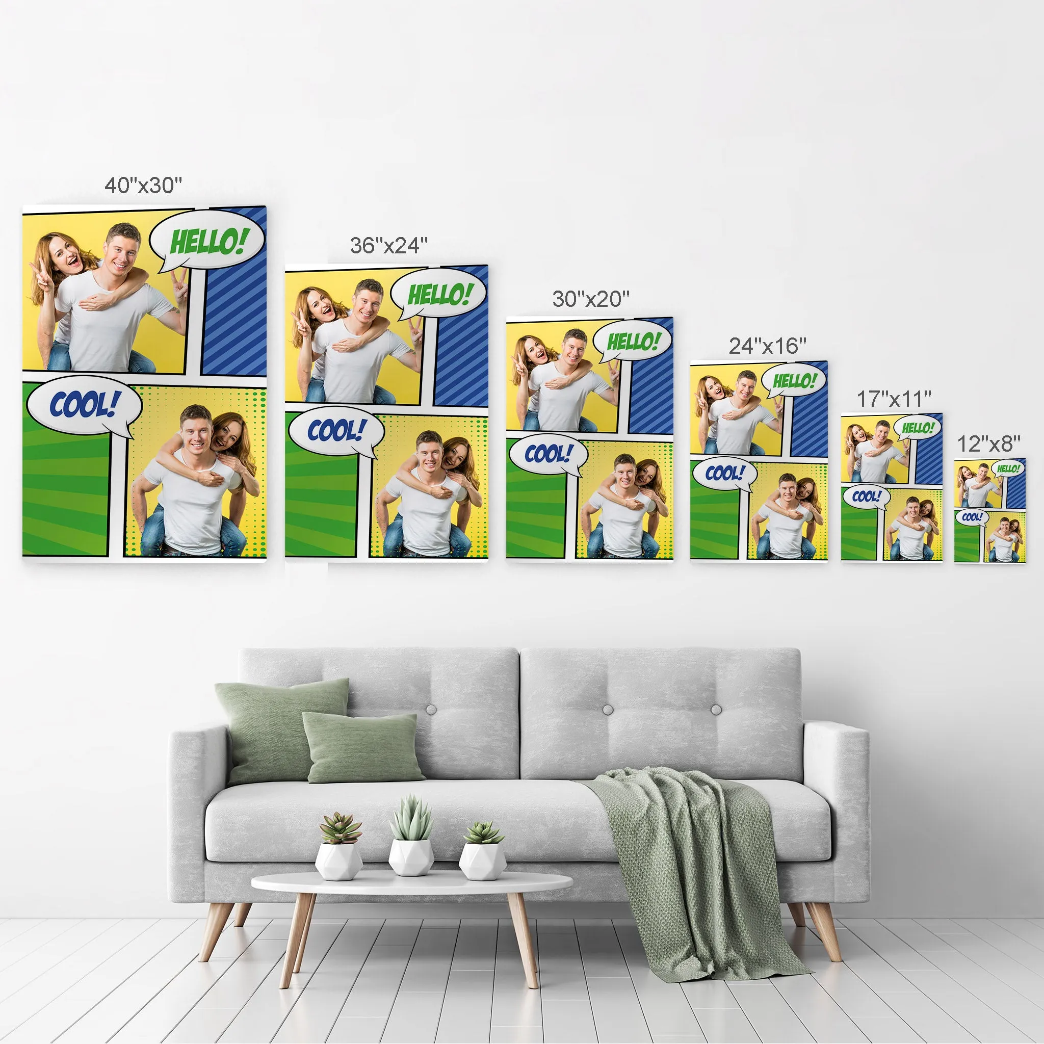 Personalized Gift Wall Art Pop Art Custom Photo Collage with Customized Speech Bubble
