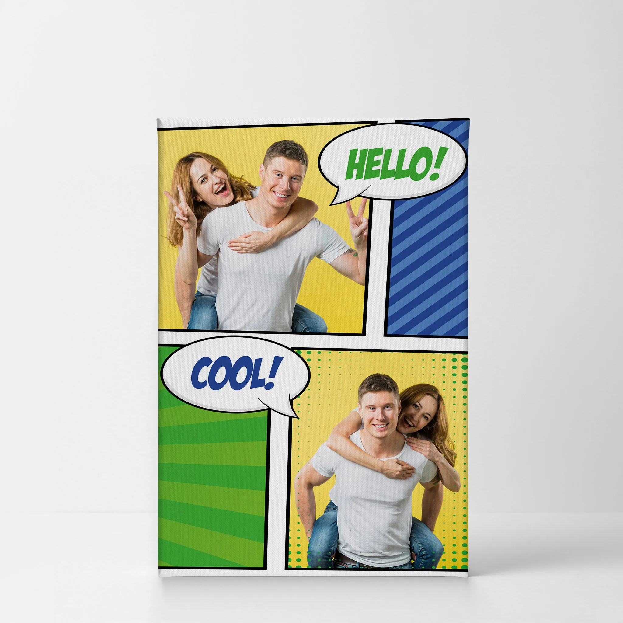 Personalized Gift Wall Art Pop Art Custom Photo Collage with Customized Speech Bubble