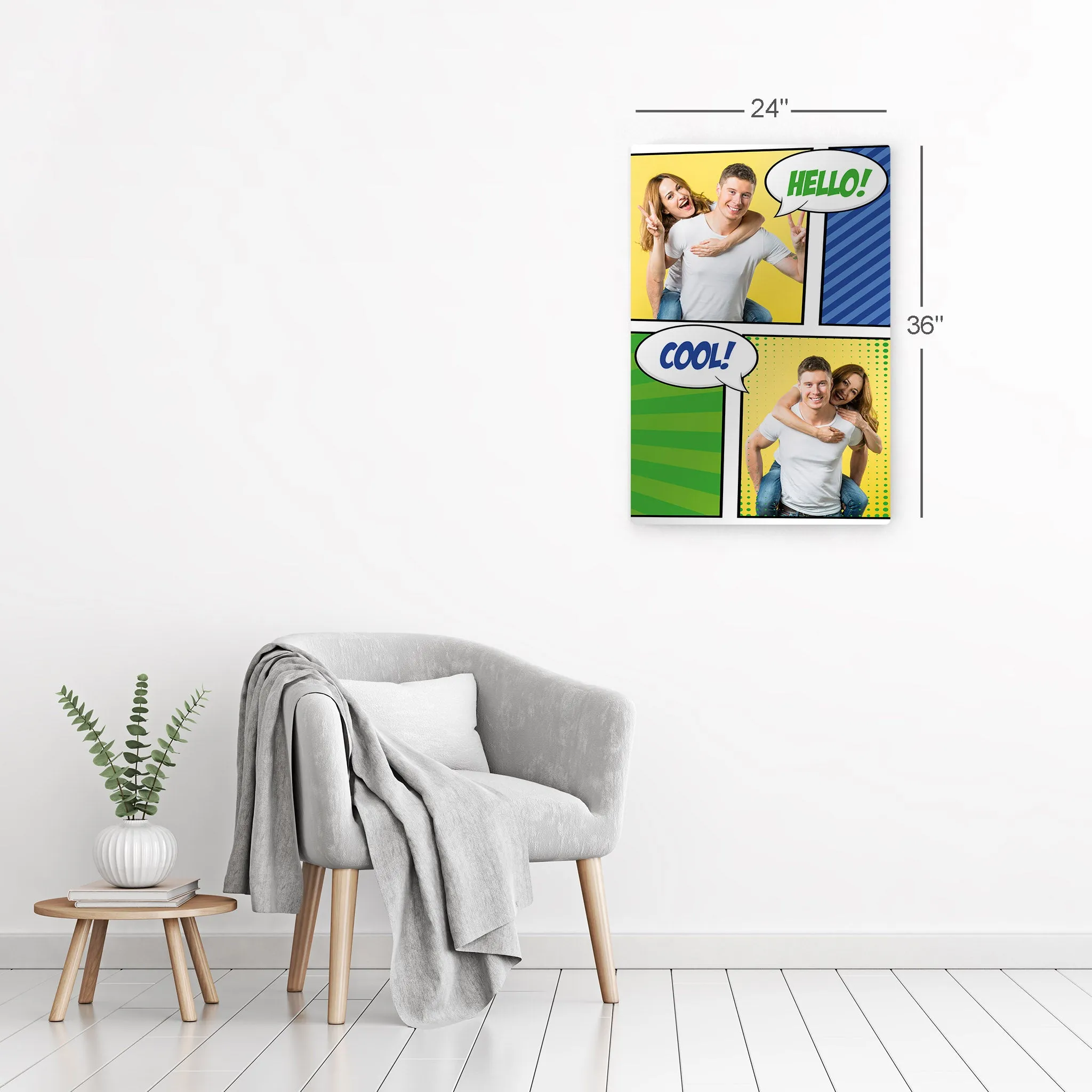 Personalized Gift Wall Art Pop Art Custom Photo Collage with Customized Speech Bubble