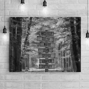 Personalized Nature Path B&W Premium Canvas
