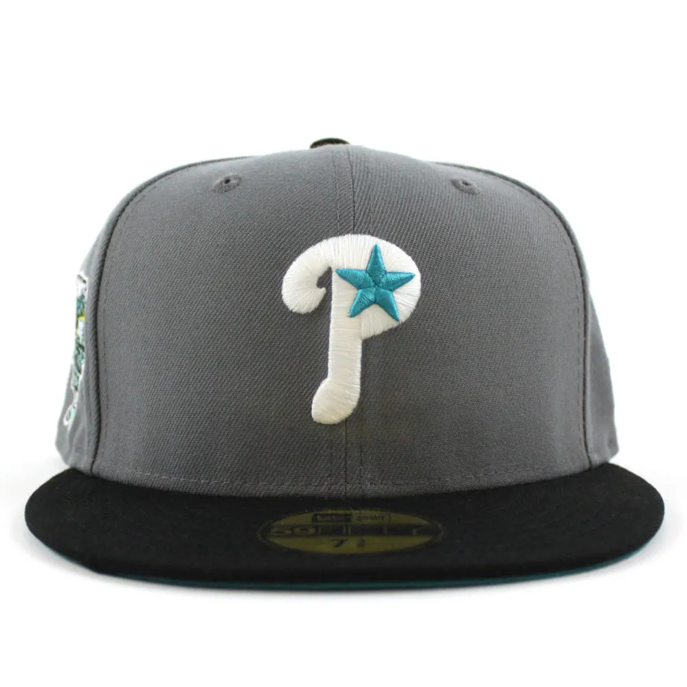 Philadelphia Phillies 2006 All Star Game 59Fifty New Era Fitted Hats (GITD Storm Gray Black Teal Under Brim)